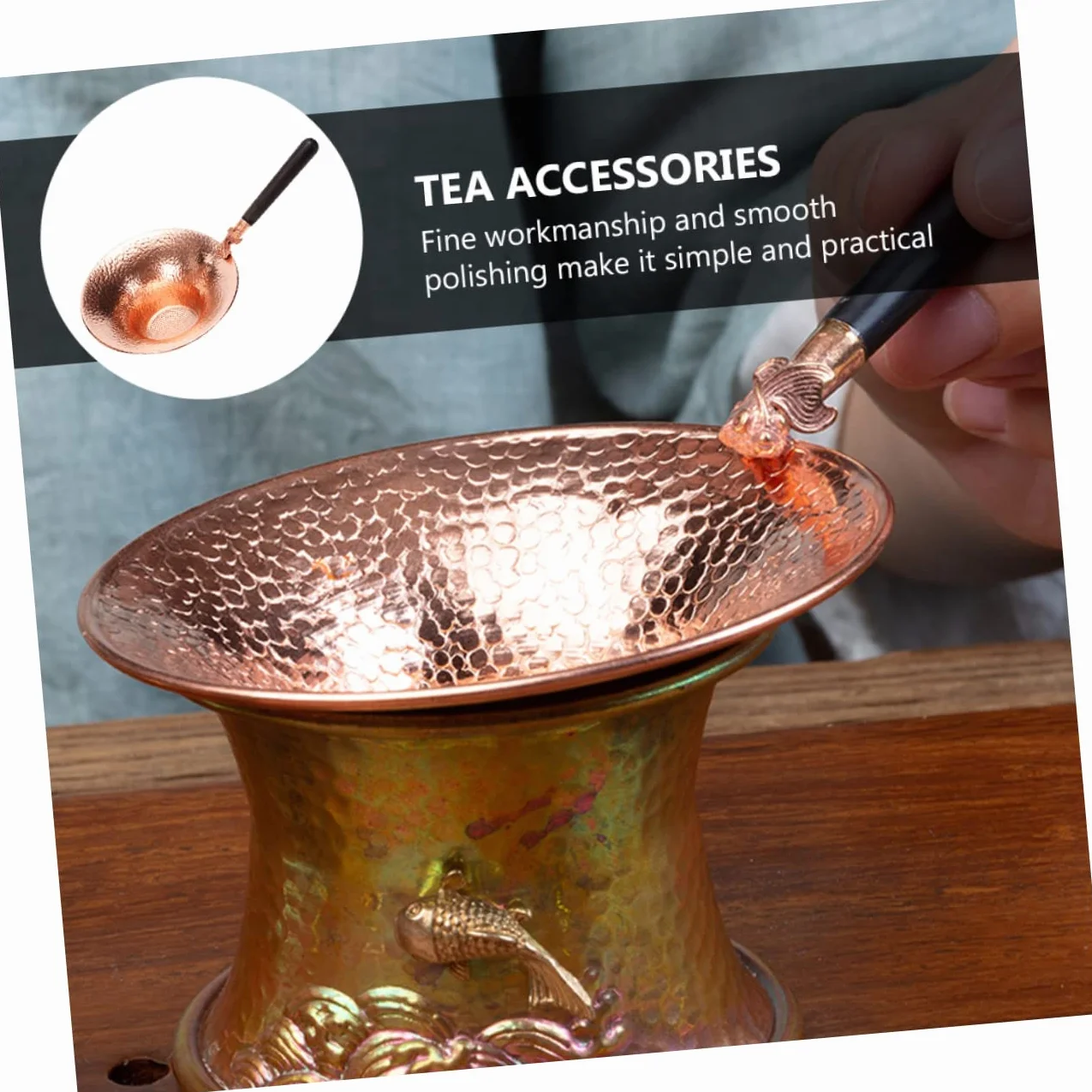 UPKOCH 3 Piezas De Accesorios De Cóctel De Fugas De Té Infusor De Té De Silicona Colador De Metal Colador De Té De Hojas Sueltas Tamiz De Fina Difusor De Té Cobre Madera De