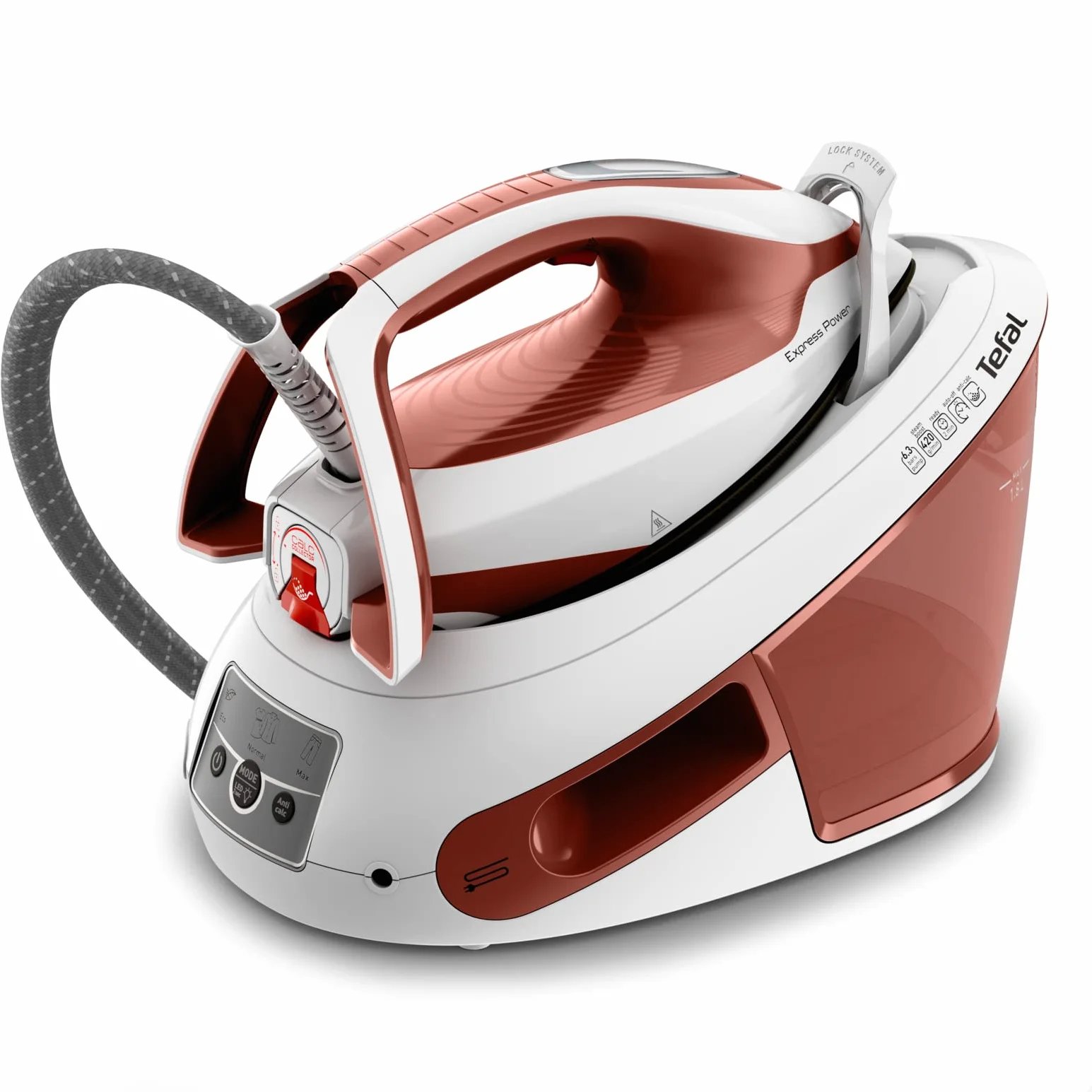 Tefal SV8110 - Planta de vapor Express Power, potencia de vapor potente, tecnología sin configuración, tanque de agua 1.8 L, vapor vertical, fabricado en Francia, Eco Stand