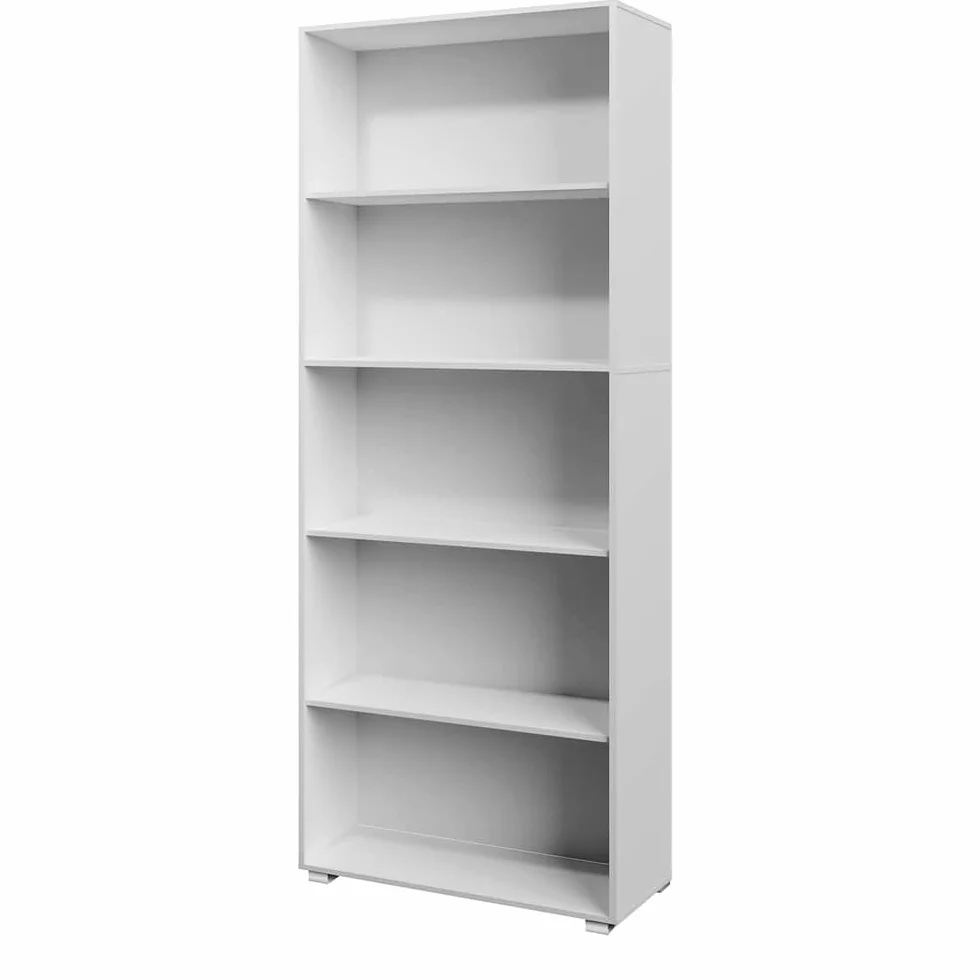 CASARIA® Estantería Vela 190x60x28cm 5 Estantes Abiertos Altura Regulable Estable Duradero Librería Biblioteca Mueble Organizador Oficina Habitación Blanco