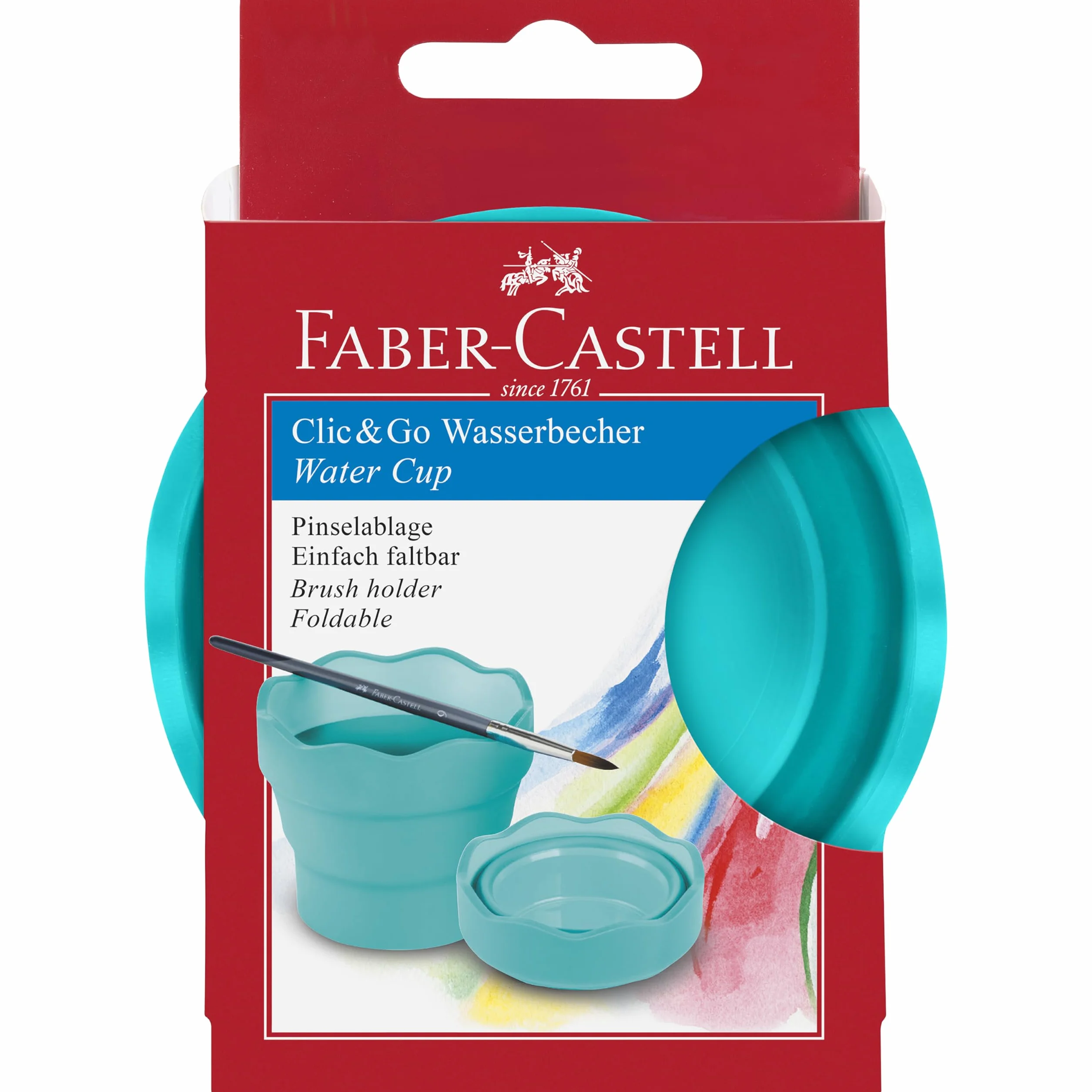 Faber-Castell 181580 Vaso de agua CLIC & GO turquesa 1 unidad
