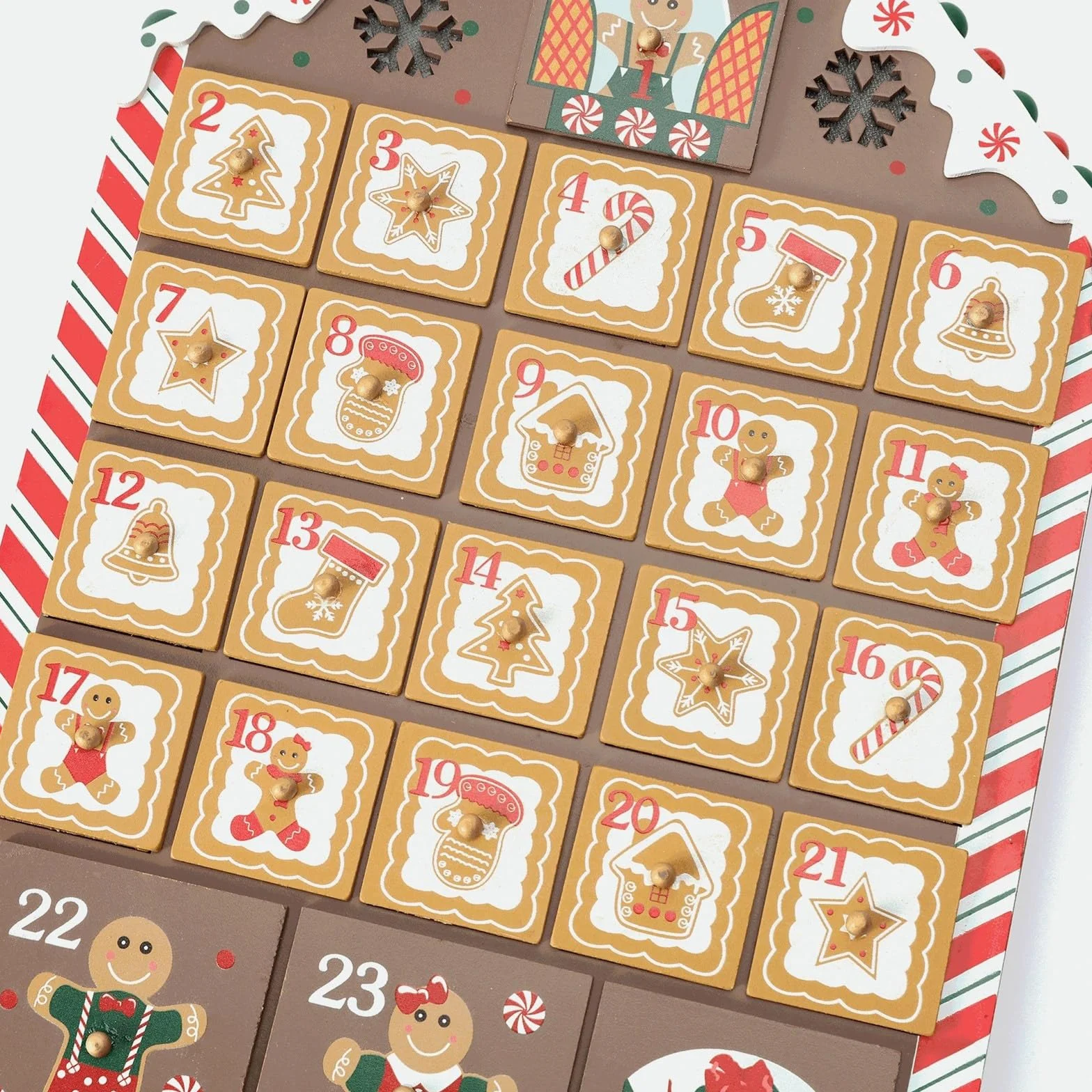 Calendario de Adviento de madera con 24 cajones para Navidad, festival de Adviento, para niños y adultos, regalo sorpresa LED
