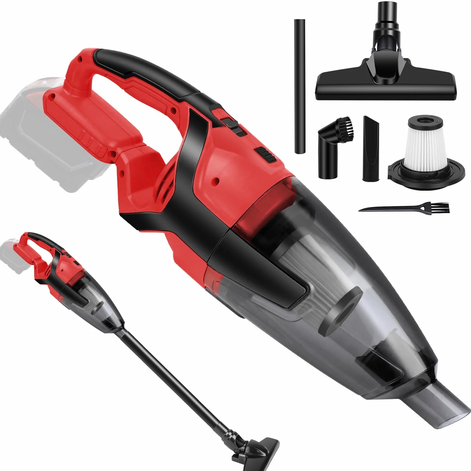 Aspiradora inalámbrica de 120 W compatible con batería Milwaukee de 18 V (sin batería), aspiradora de mano para el hogar, barco, taller, coche, pelo de mascotas, muebles, solo herramientas