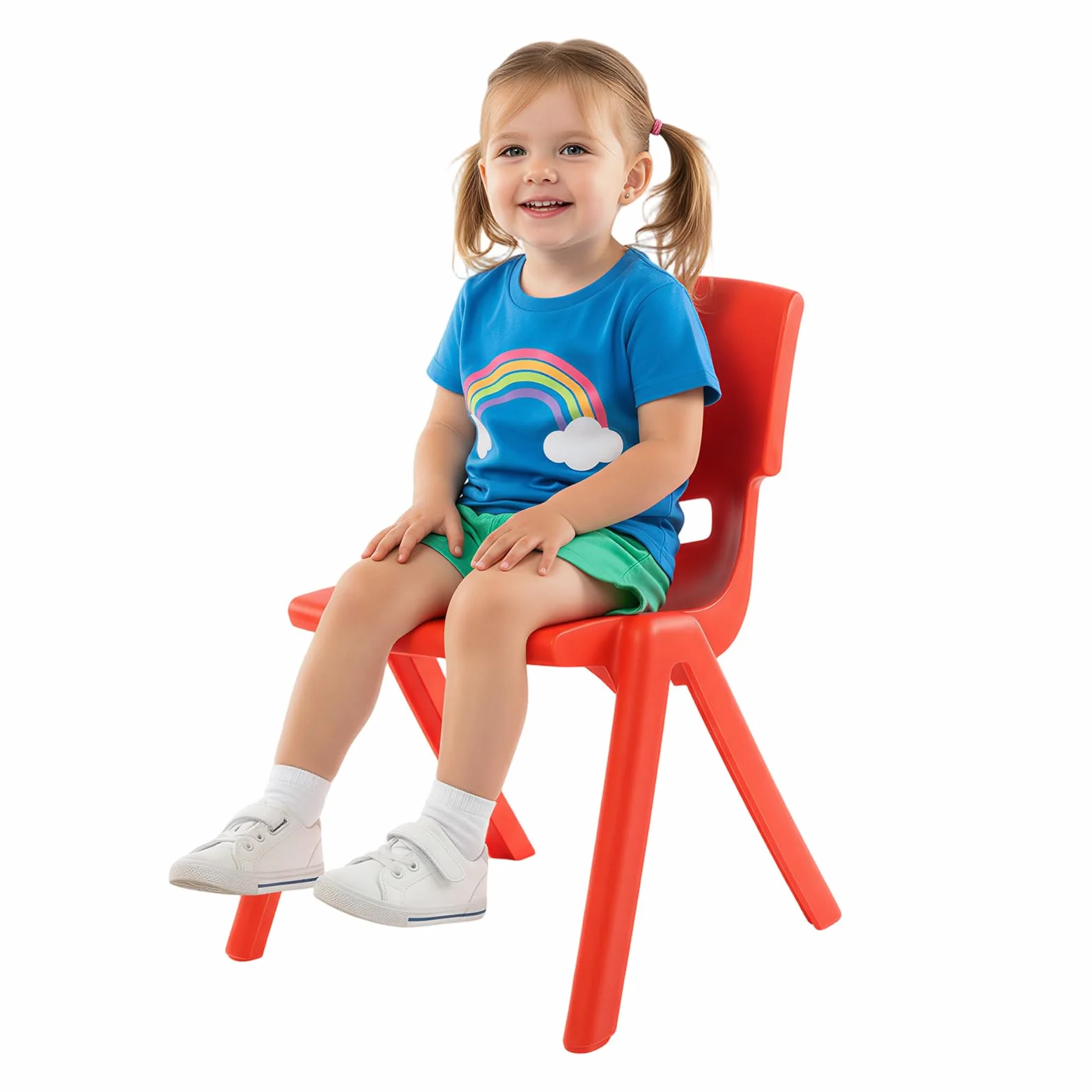 6 sillas escolares apilables de 36 x 32 x 52 cm, con diseño apilable y respaldo ergonómico, sillas de plástico resistentes para aulas, guarderías