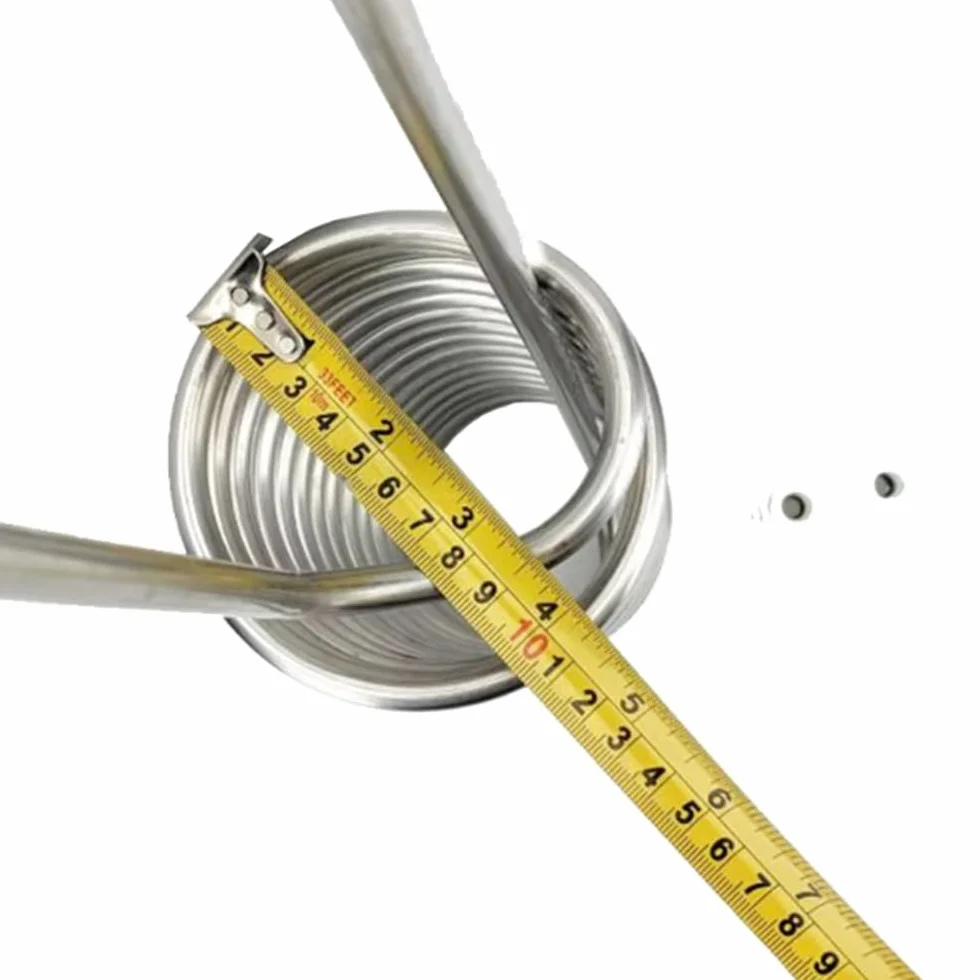 Enfriador de mosto de 1 pieza: serpentín de enfriamiento/calentamiento de acero inoxidable for controlar la temperatura del barril en la elaboración casera de cerveza.