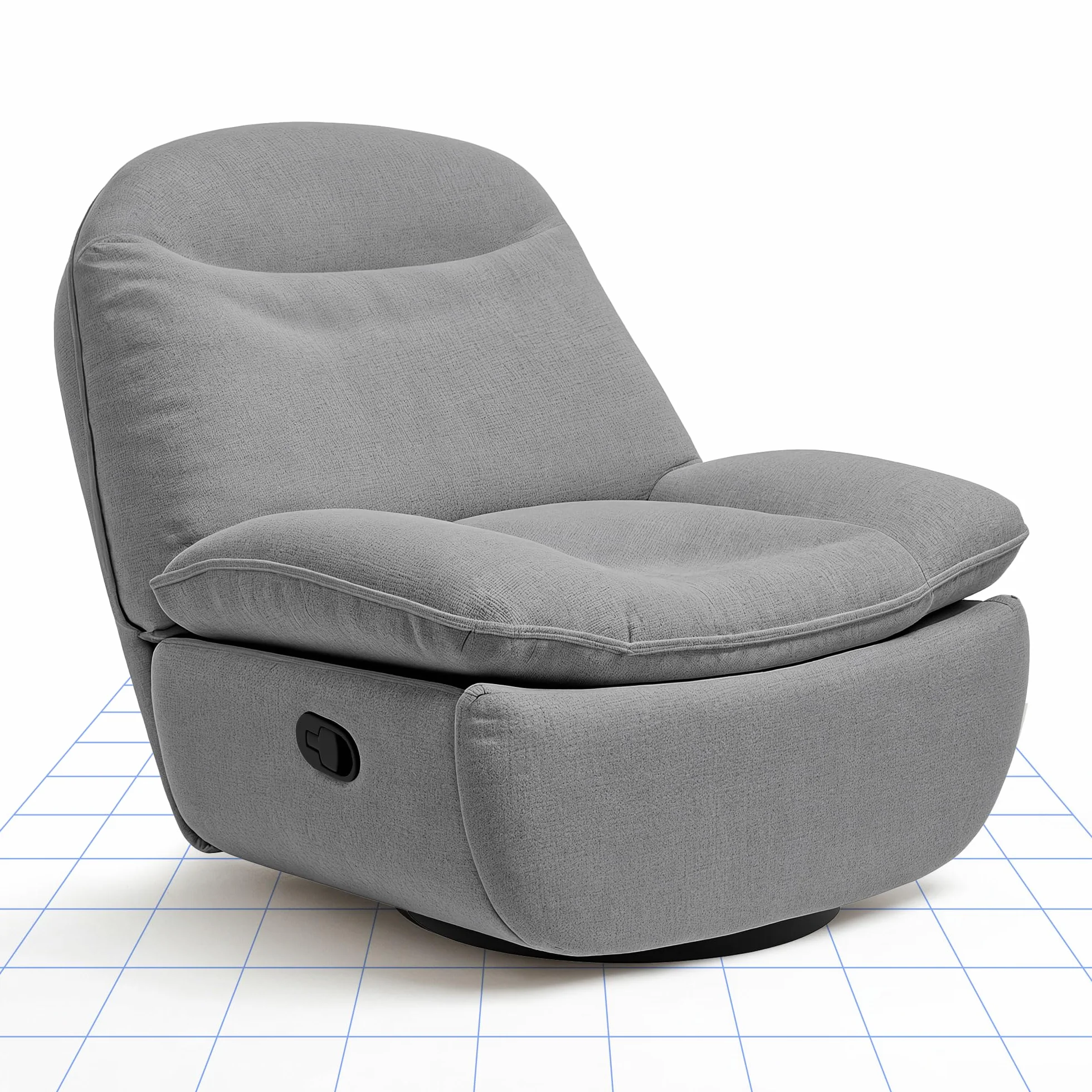 FLEXISPOT XC6 Sillón Relax, Sófa Giratorio con Función Balancín, Sillon TV con Respaldo Ajustable, Silla Reclinable para Dormitorio, Salón y Cine en Casa (Gris Claro)