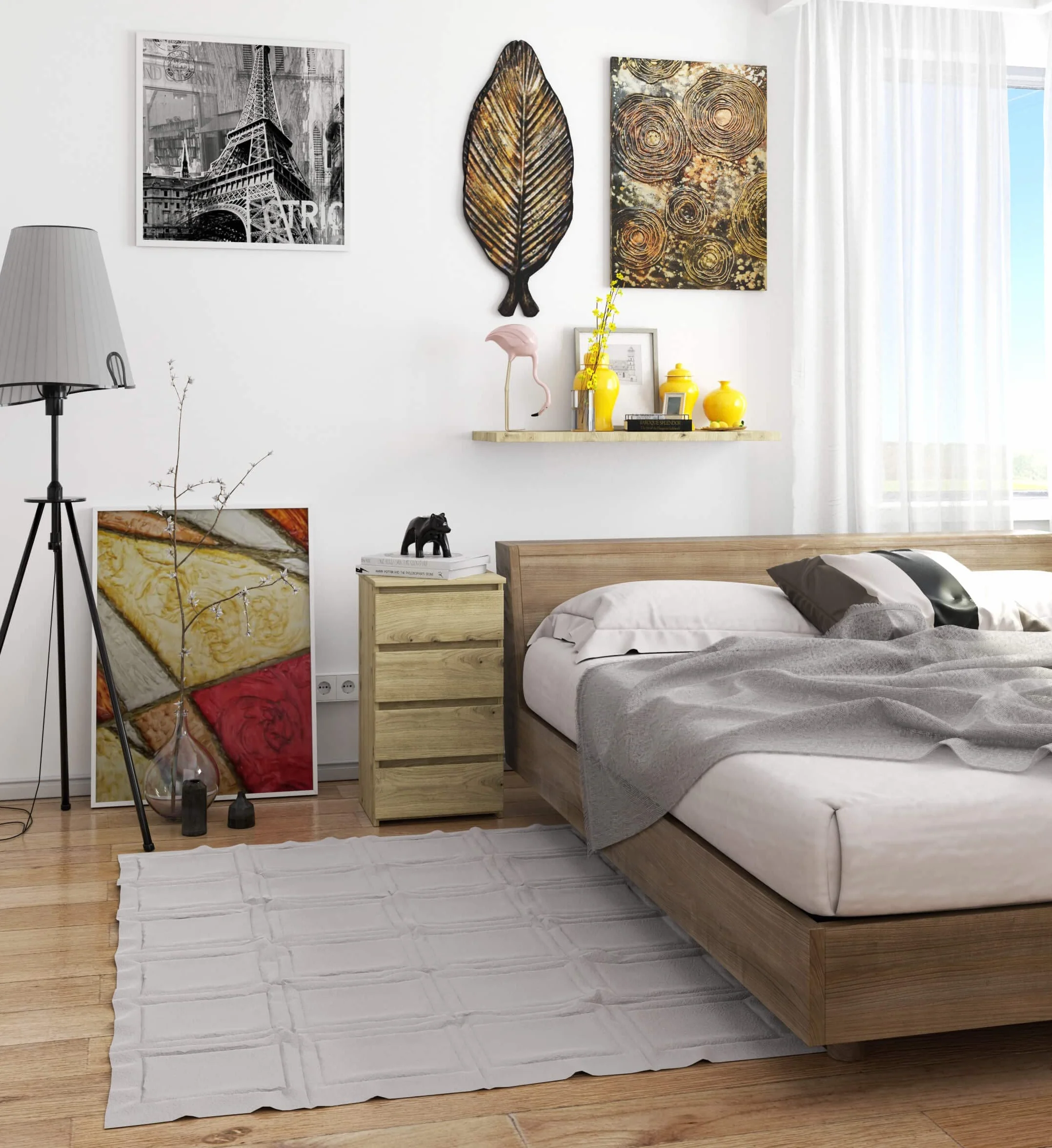 AKORD | Cajonero con 4 cajones | Cómoda Alta | Mueble Moderno para Sala de Estar, Comedor, Dormitorio, Entrada, baño | Armario Infantil | 35x40x74 cm | Roble Artisan
