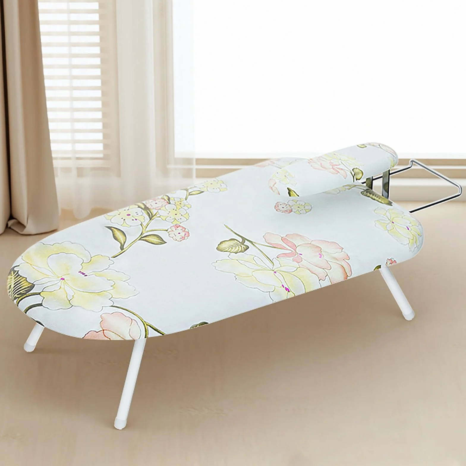 Tabla De Planchar De Mesa con Soporte para Plancha, Tabla De Planchar PortáTil con Funda Y Almohadilla, Tabla De Planchar Plegable Compacta Que Ahorra Espacio para ArtíCulos del Hogar, Dormitorio (Co