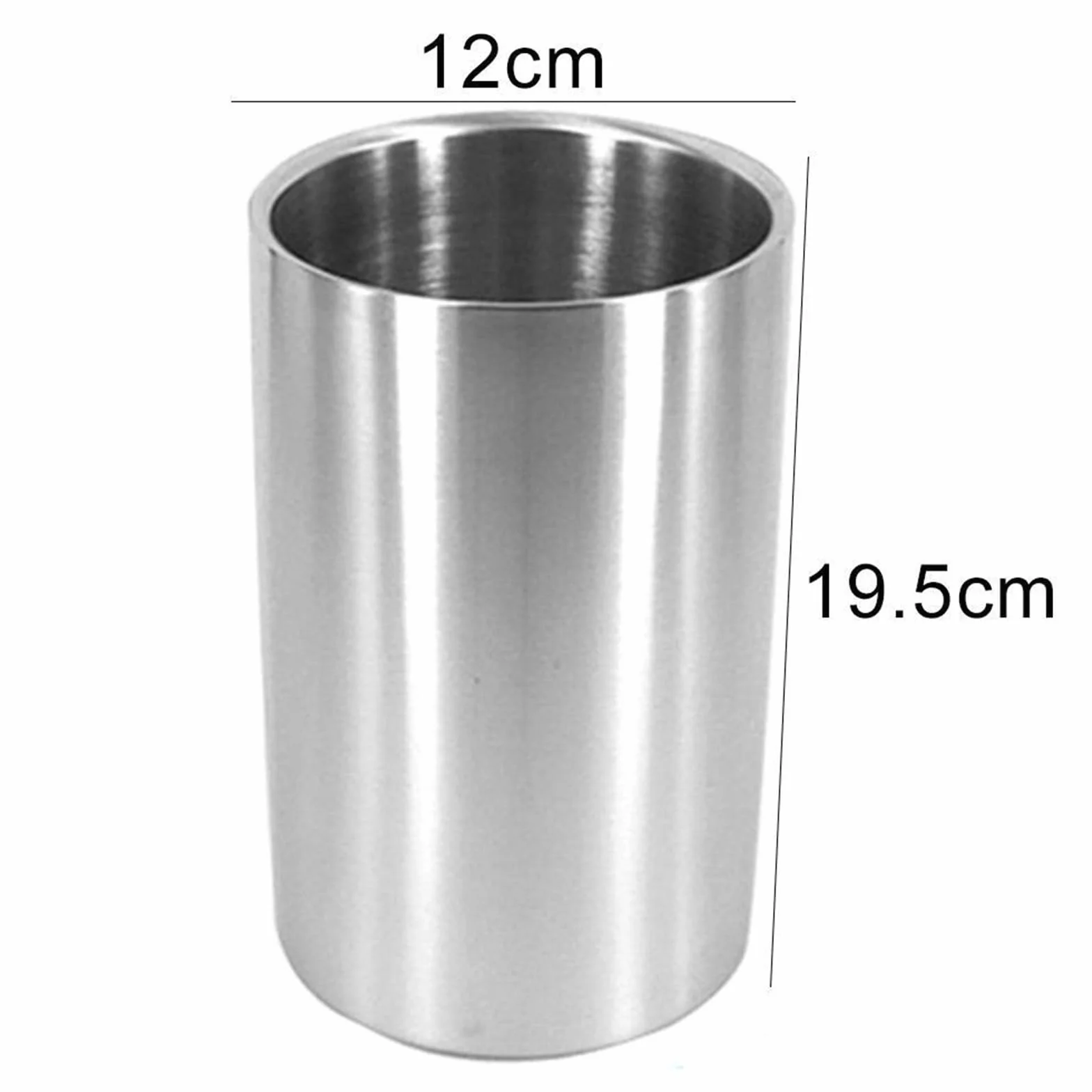 Cubo de Champán Cubo de hielo de doble pared de acero inoxidable con aislamiento térmico, contenedor redondo, Enfriador de hielo for vino, armario de cerveza, herramienta de cocina Cubiteras Acero