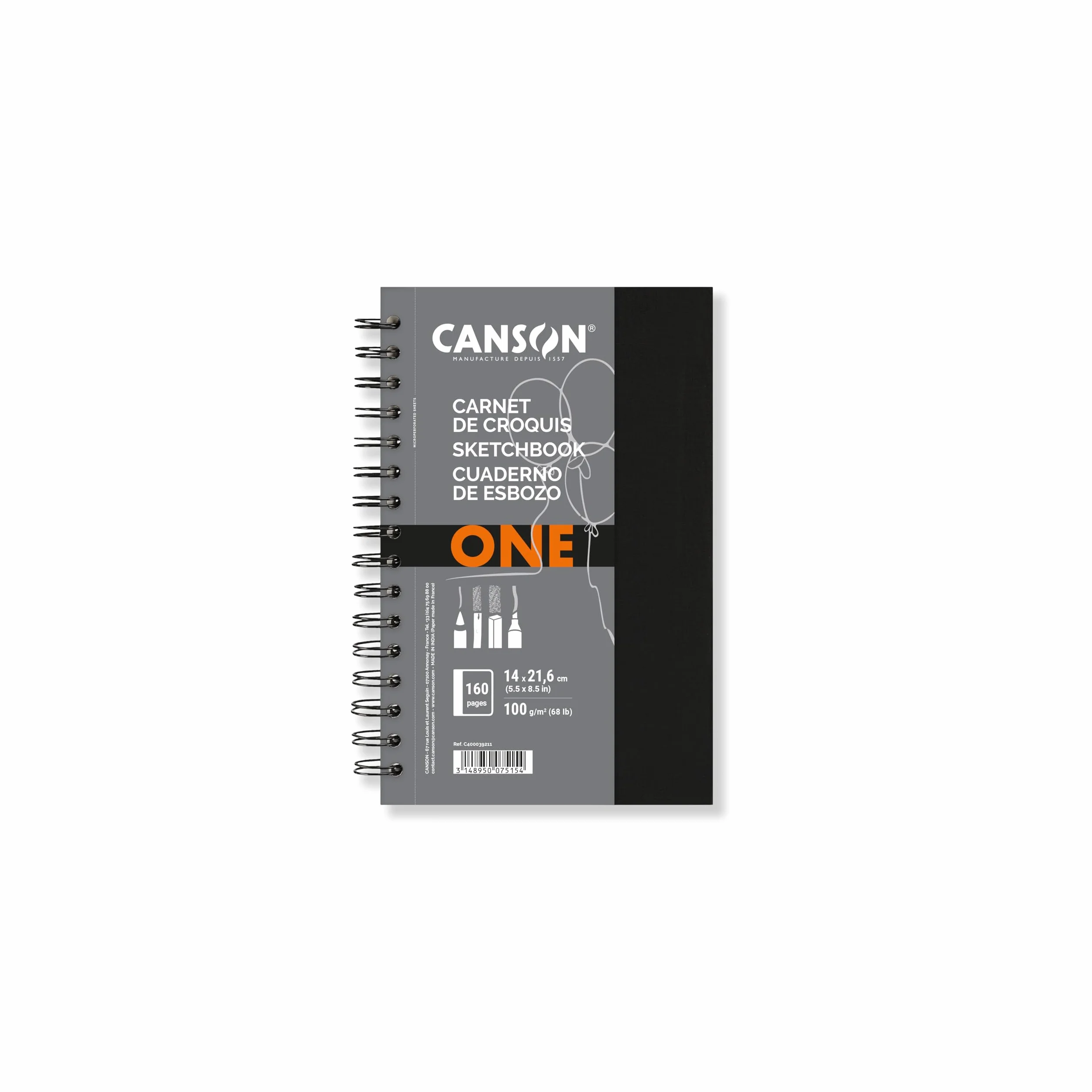 Canson One Art Book Cuaderno de esbozo 100g 14x21,6cm 160 hojas