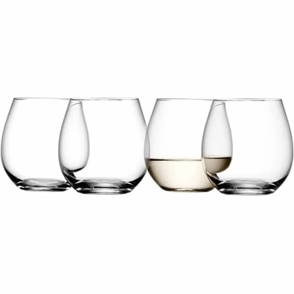 Lsa International Copa de Vidrio para Vino Blanco Sin Tallo, Transparente, 370ml, Paquete de 4, Cristal, 4 Count (Pack of 1)