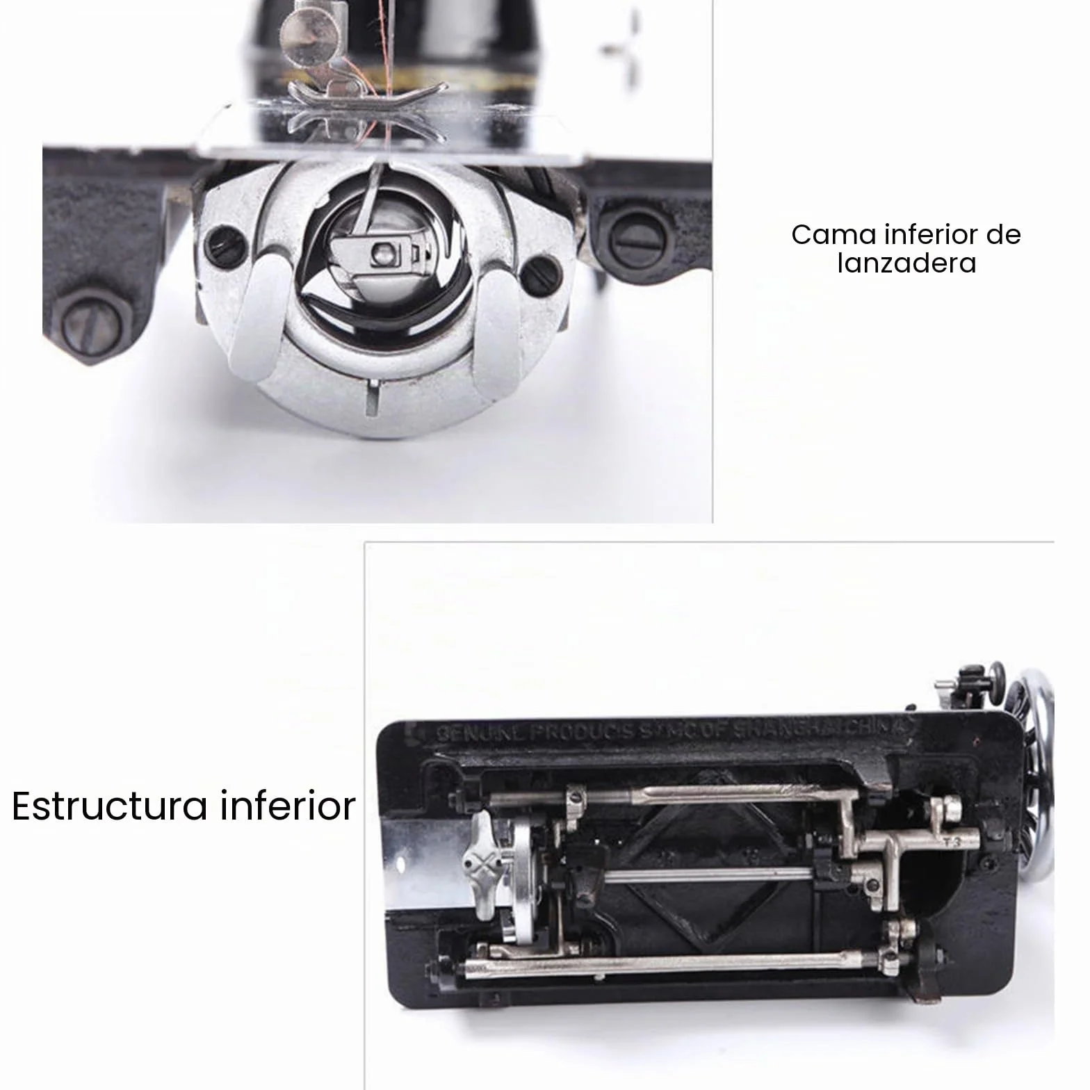 ZALIX Máquina De Coser Doméstica Antigua a Pedales, Eléctrica Pesada, A