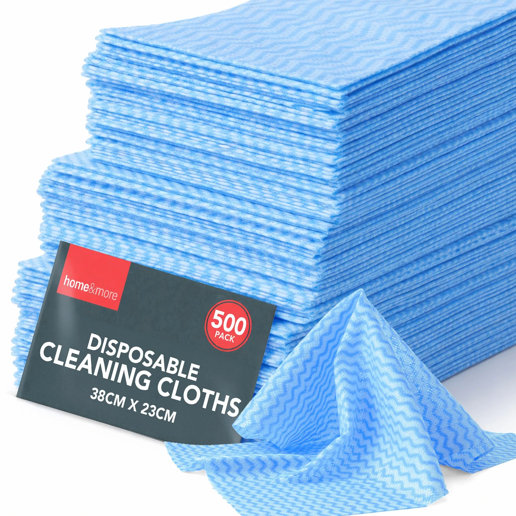 Paquete de 500 paños multiusos | Paños desechables para limpiar superficies | Paños azules estilo J | Paños de limpieza desechables para cocina, baño, ventana | Paños de limpieza suaves