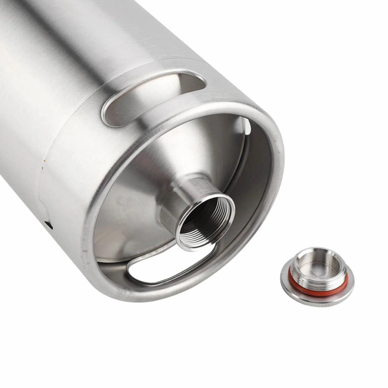 Barril de Cerveza Mini de 4L, Keg de Acero Inoxidable con Tapa Espiral, para Elaboración Casera y Uso Exterior