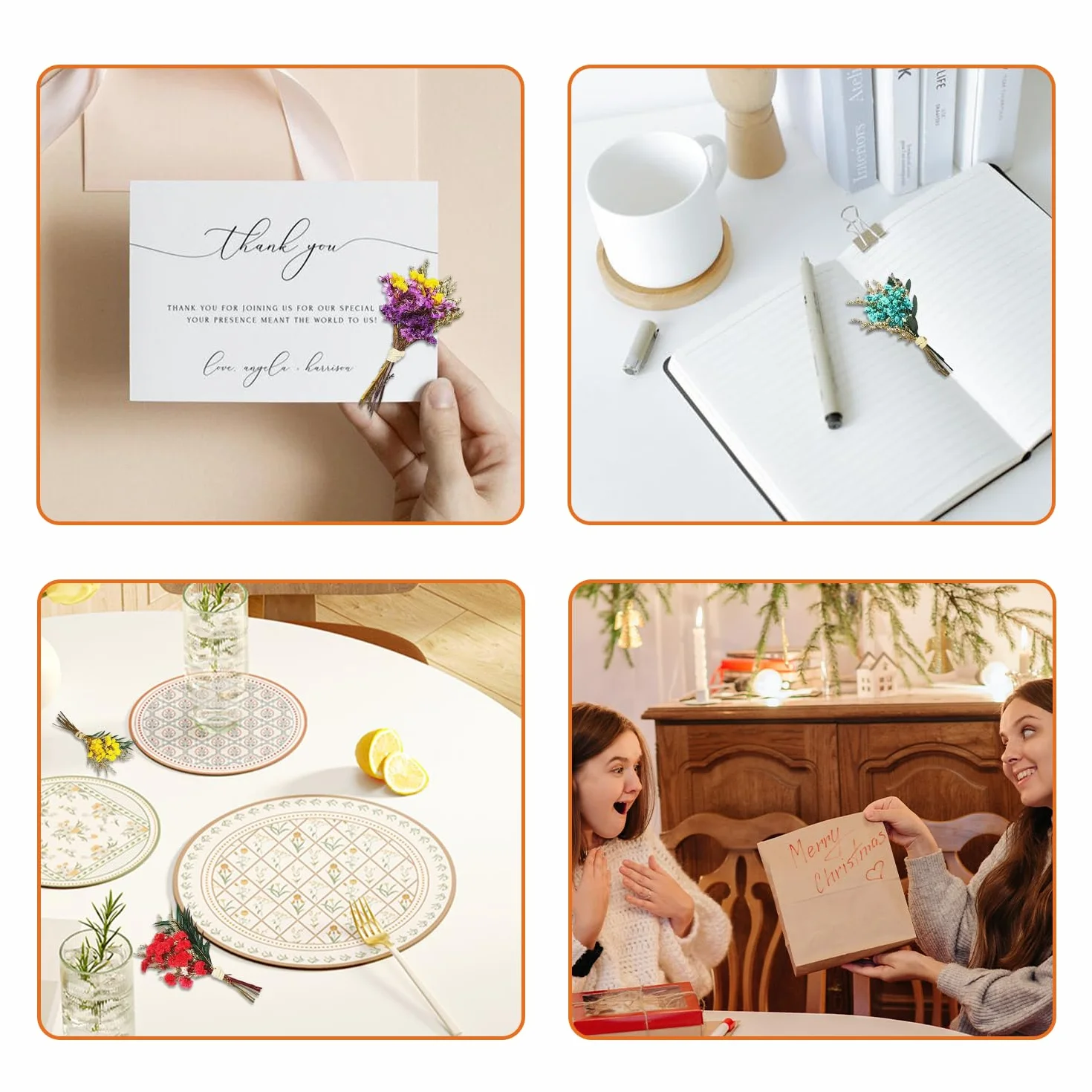 Ramos Miniaturas de Flores Secas Decoración Natural 10 Piezas para Scrapbooks Bullet Journals Álbumes