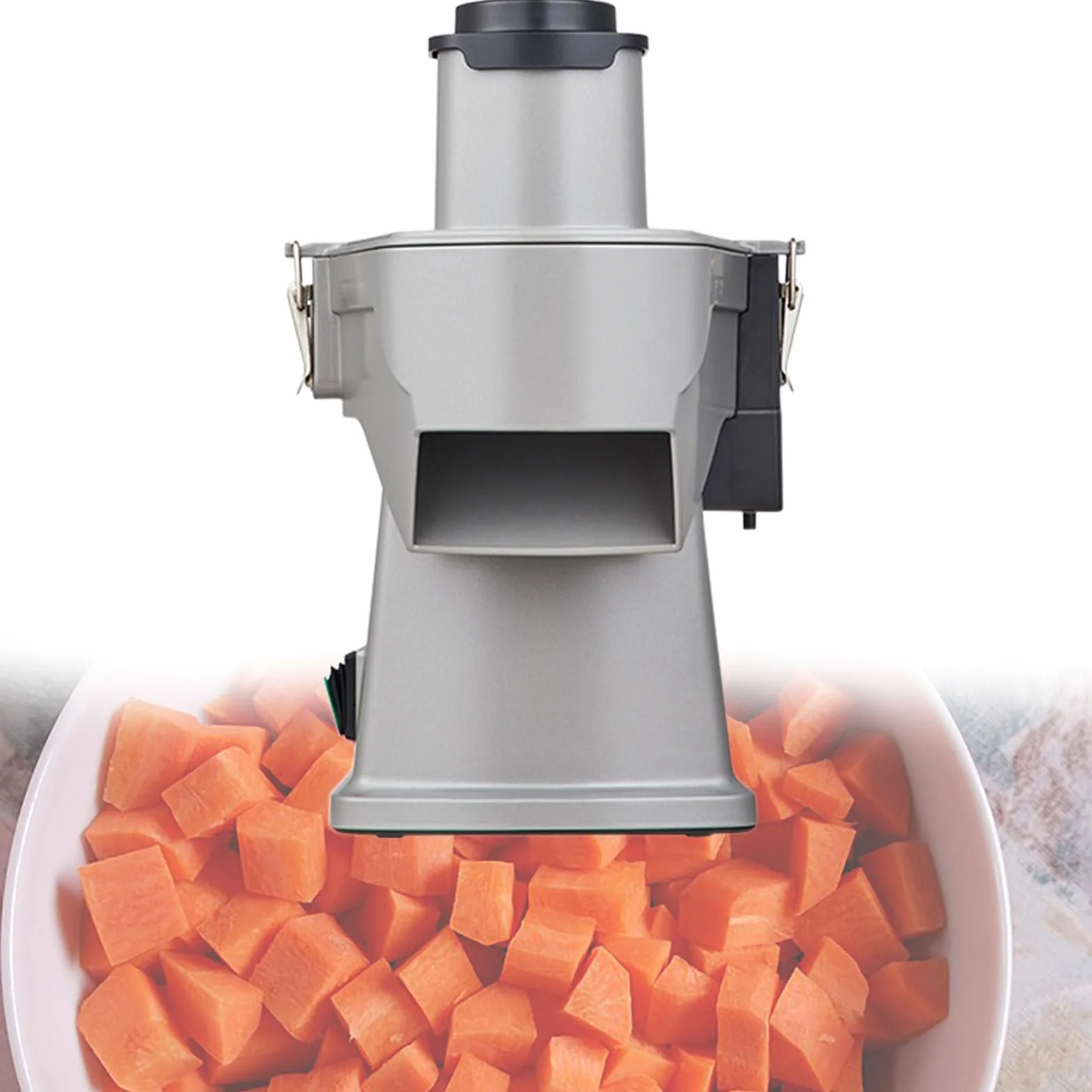 Cortadora de Verduras Eléctrica 4 en 1 Cortadora de Verduras Comercial Máquina Cortadora de Patatas Eléctrica Cortadora de Batatas Cortadora Automática de Frutas para Repollo Cebolla Tomate