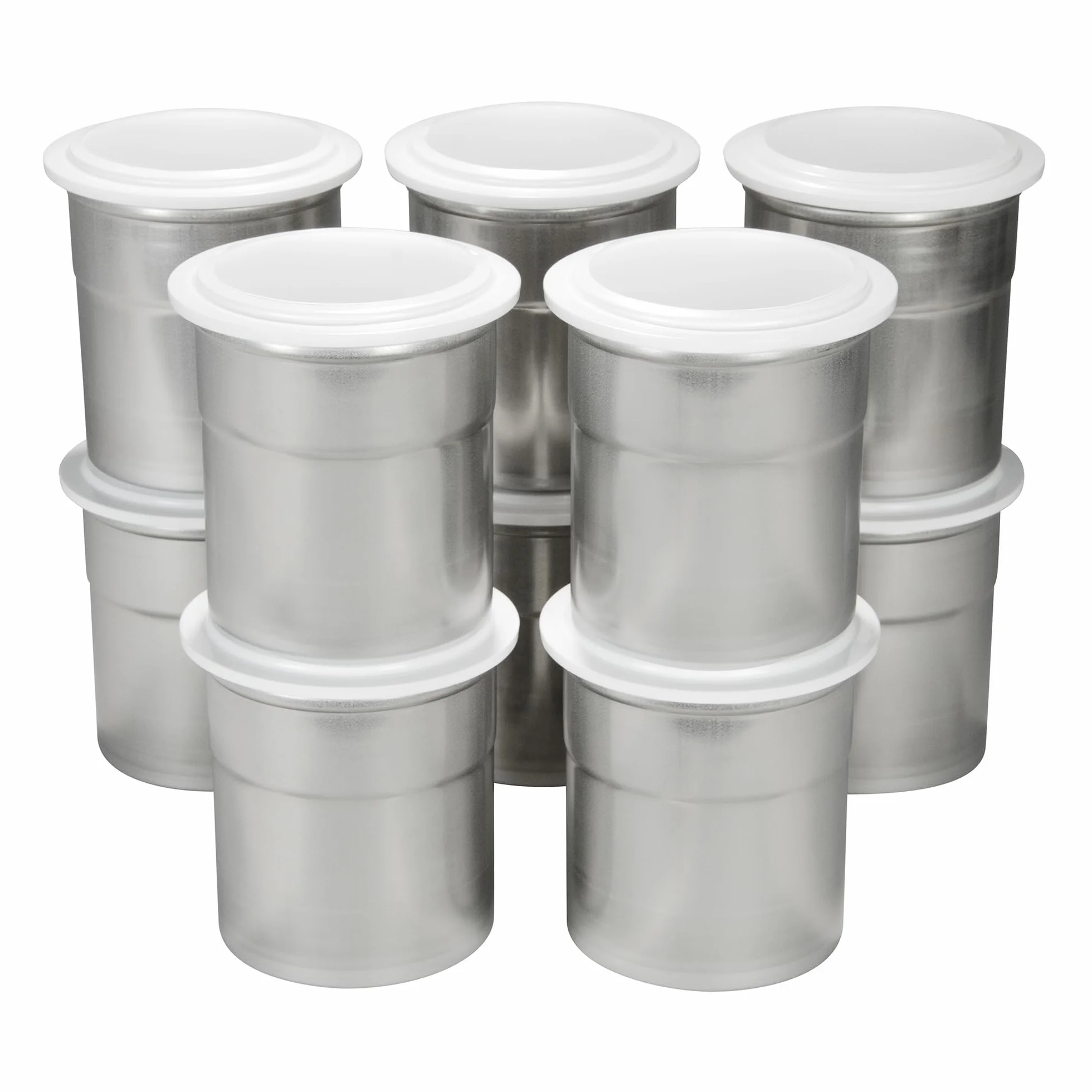 Generisch Pacojet - Juego de 10 vasos de pacossier (incluye tapa, acero cromado, acero inoxidable), 43641