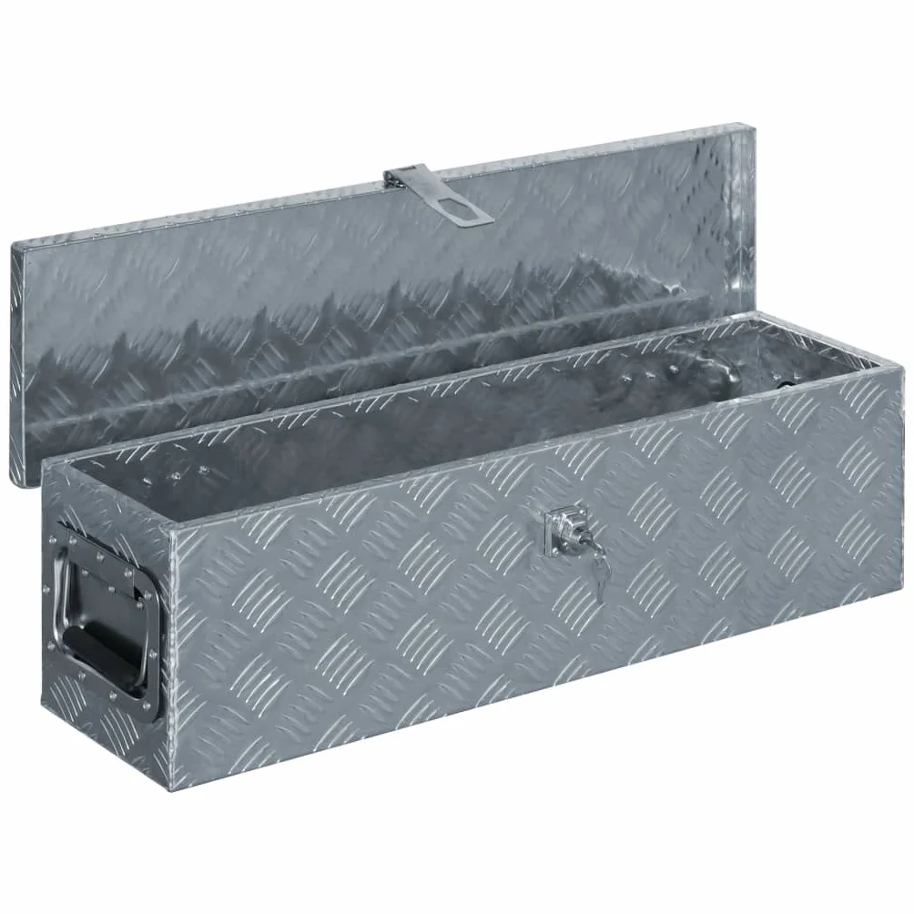 SKM Caja de Aluminio 80,5x22x22 cm Plateada,Bricolaje,Accesorios de Bricolaje,Organización y Almacenamiento de Herramientas,Cajas de Herramientas,Plateado,5.25 kg,142937