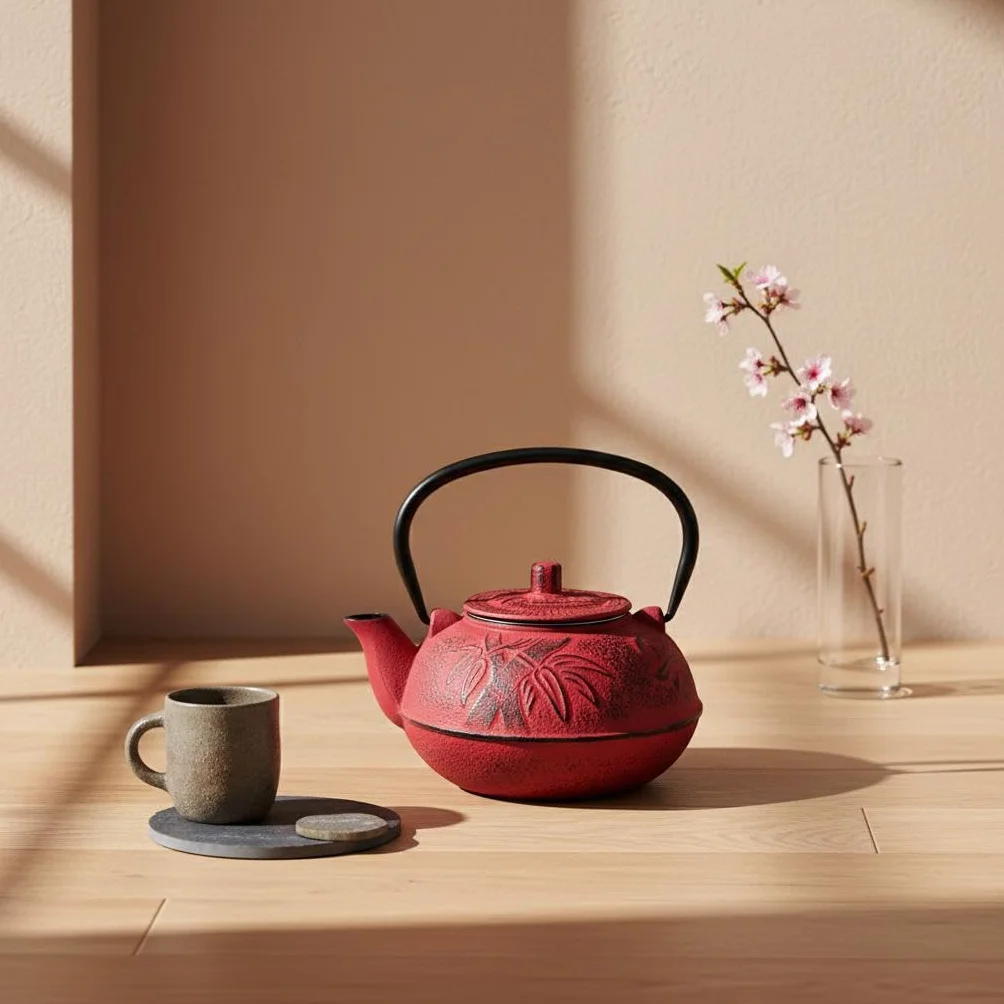 Tetera de Hierro Colado 0,6L - Estilo Oriental para Decoración