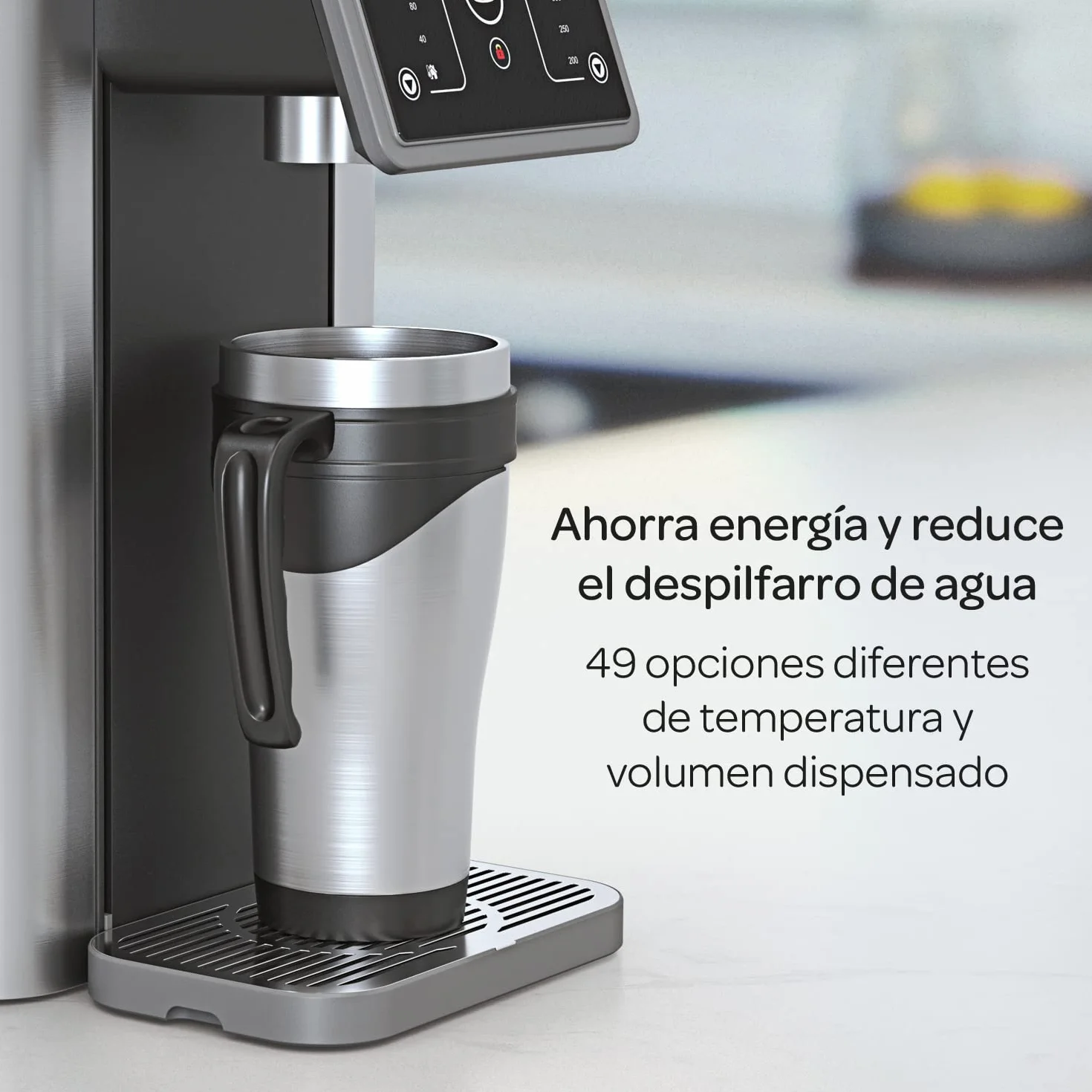 Dispensador instantáneo de agua caliente filtrada Aqua Optima Aurora, capacidad de 3,0 litros, 49 opciones de volumen y temperatura, incluye 1 filtro agua Evolve+ de 30 días, reduce los microplásticos