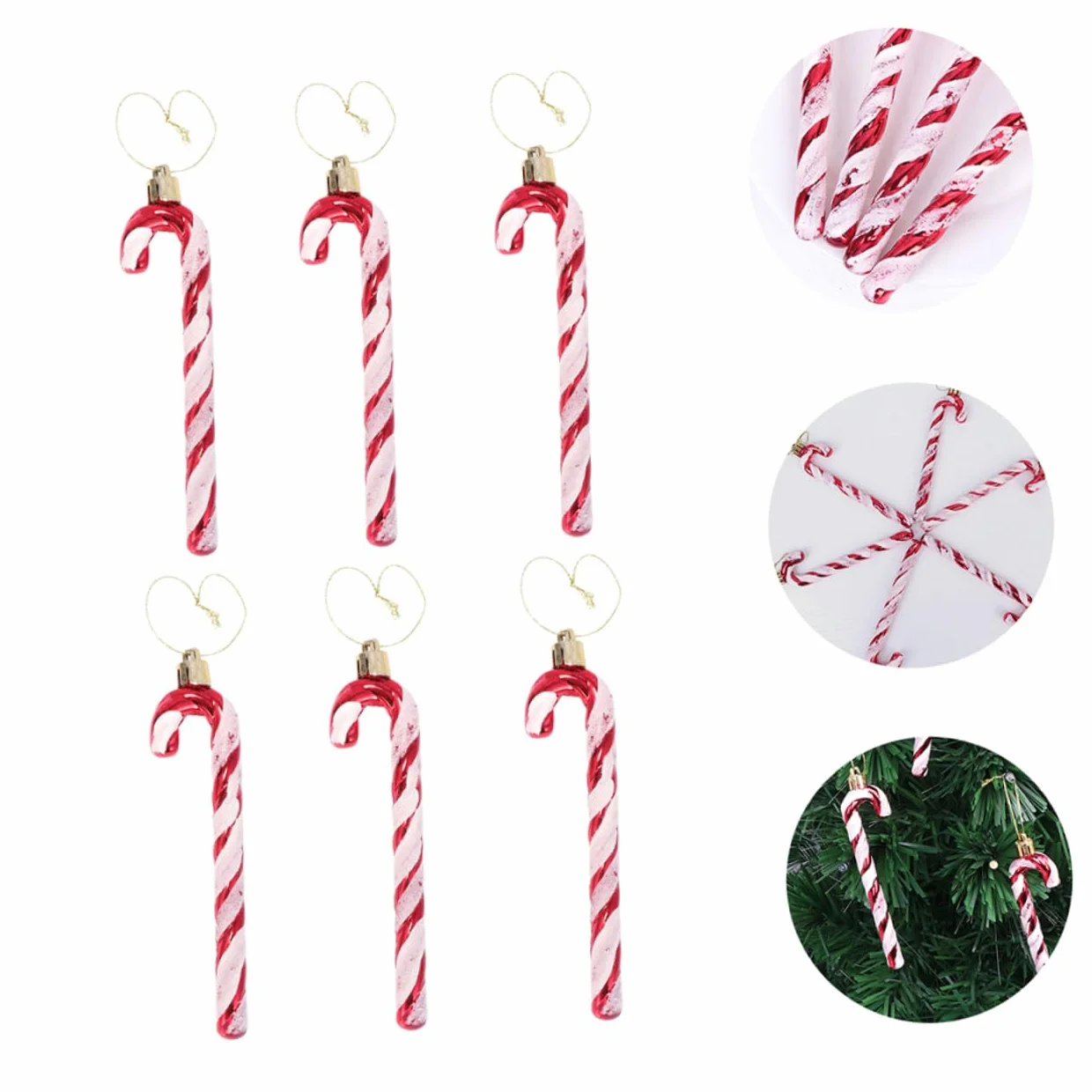 Cabilock 30piezas Adornos Colgantes De Bastón De Navidad Decoraciones para Árbol De Navidad Accesorios Festivos para Decorar Hogares y Fiestas