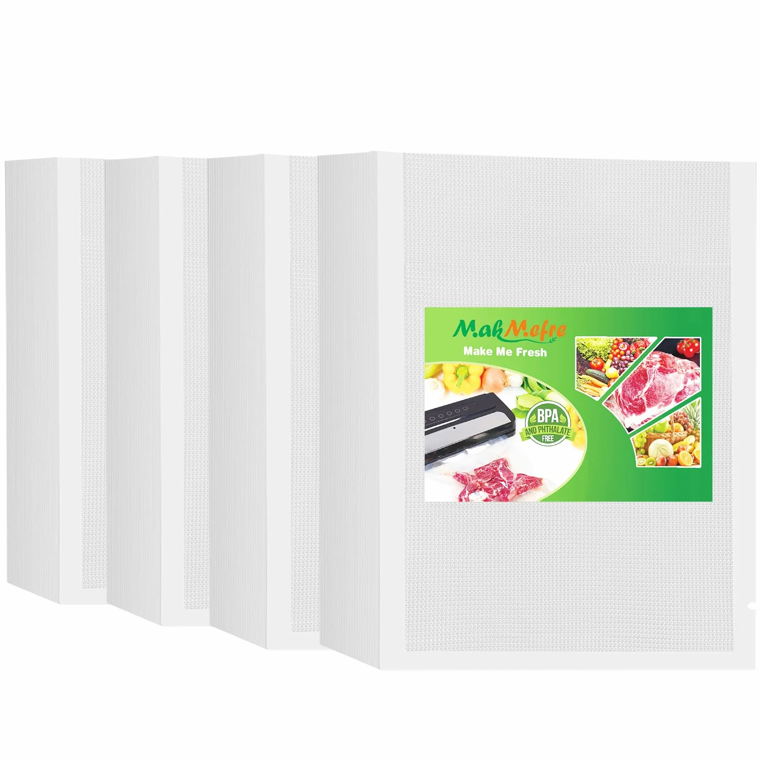 MakMeFre 400 Bolsas Envasado al Vacío Para Alimentos 20x30cm Sin BPA