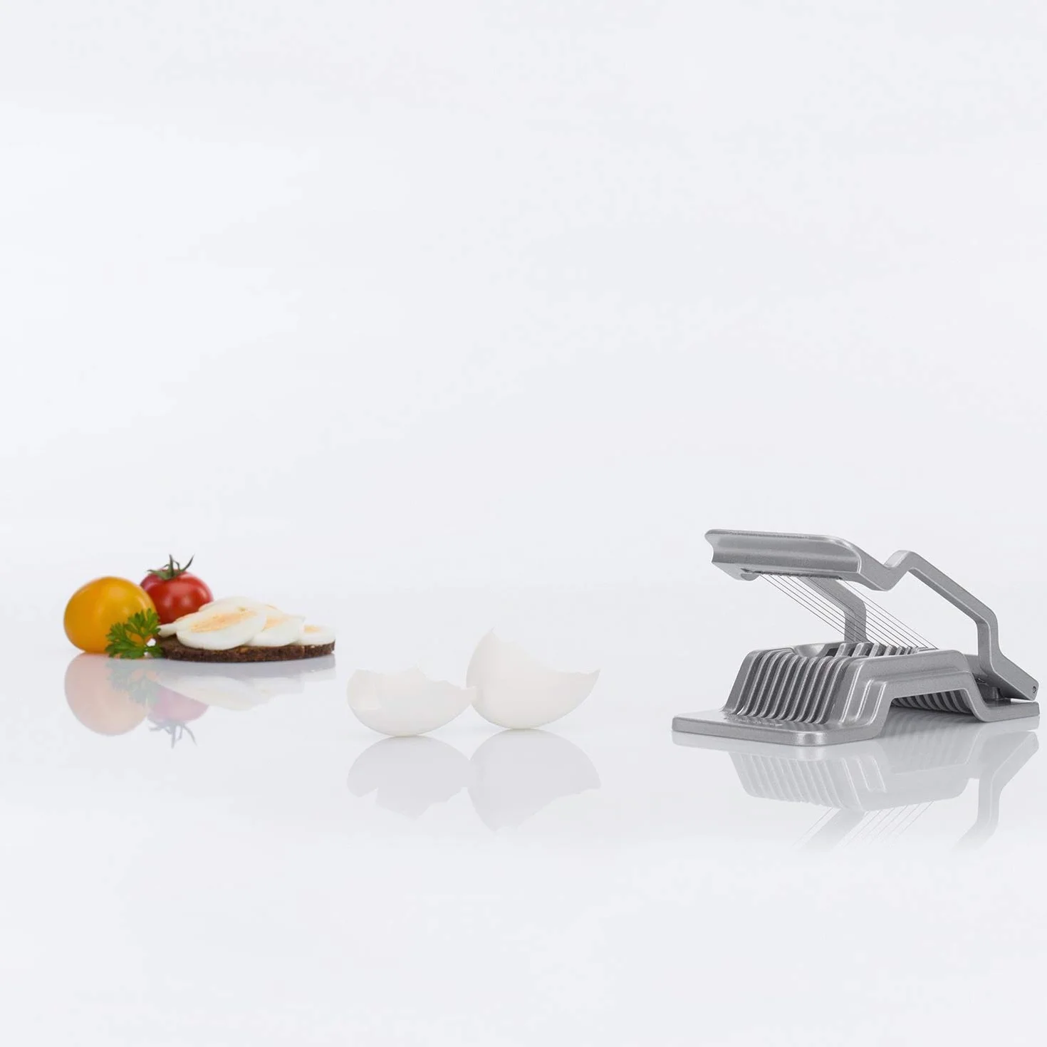 Westmark Cortador de huevos de acero inoxidable, aluminio, gris