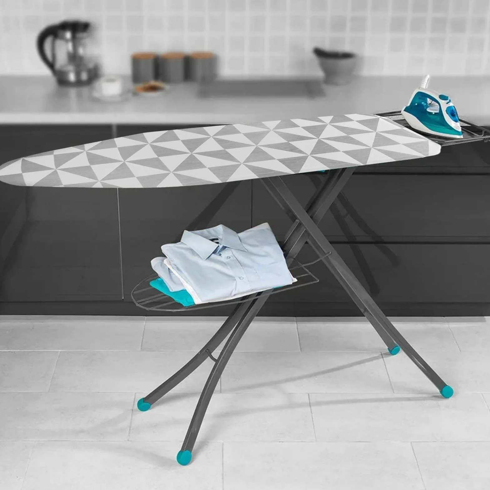 Funda para tabla de planchar, algodón, borde elástico, resistente a las manchas, resistente a las quemaduras, lavable, funda de almohadilla de planchado para mesa de planchar