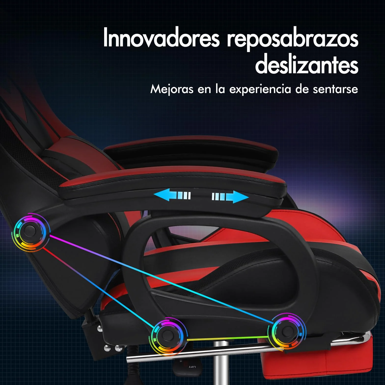 ALFORDSON Silla Gaming con Masaje y LED, Silla Gamer Ergonómica con Cojín Lumbar y Cervical, Reposapiés Telescópico, Iluminación para Ordenador, Videojuego, Juegos, Oficina, Cuero PU(Roja)