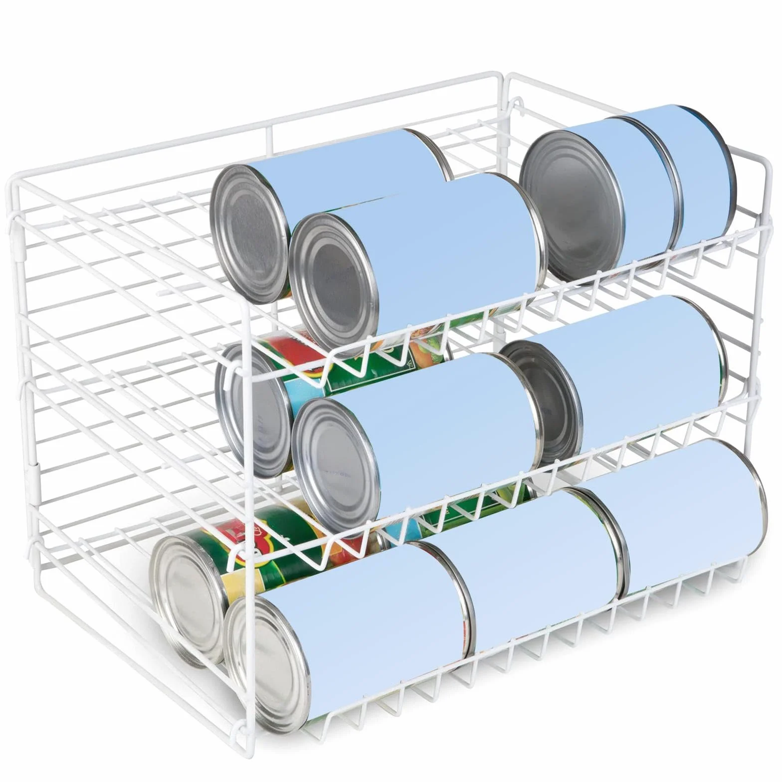 Organizador de Latas de 3 Niveles, Estante Organizador de Alimentos Enlatados, Estante Multifuncional para Almacenar Alimentos Enlatados, con Capacida