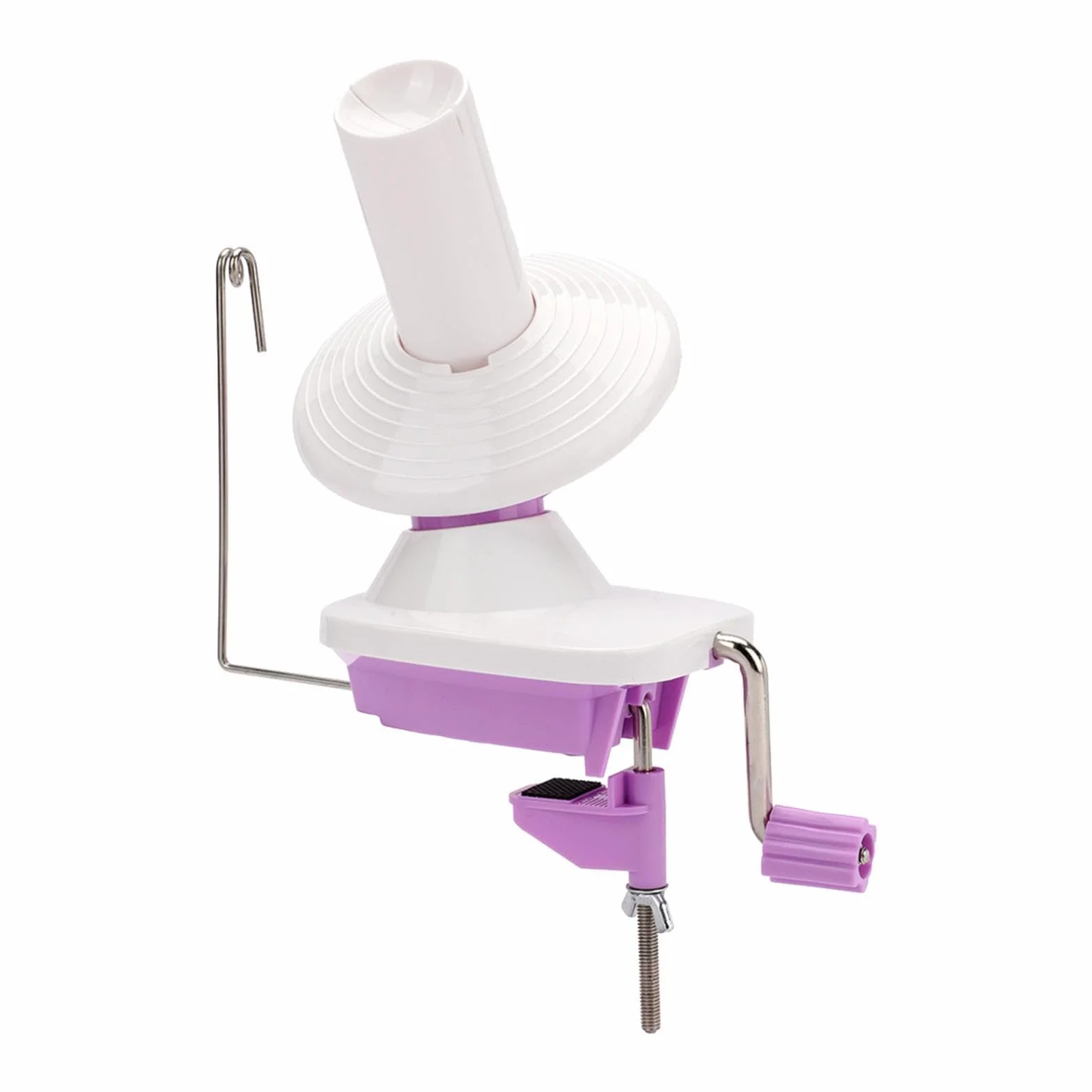 Bobinadora de Hilo de Lana, Soporte para Ovillos de Lana, Bobinadora de Hilo Manual Portátil para El Hogar, Práctica para Hilos de Madeja, Fibras de C, PÚrpura, Individual