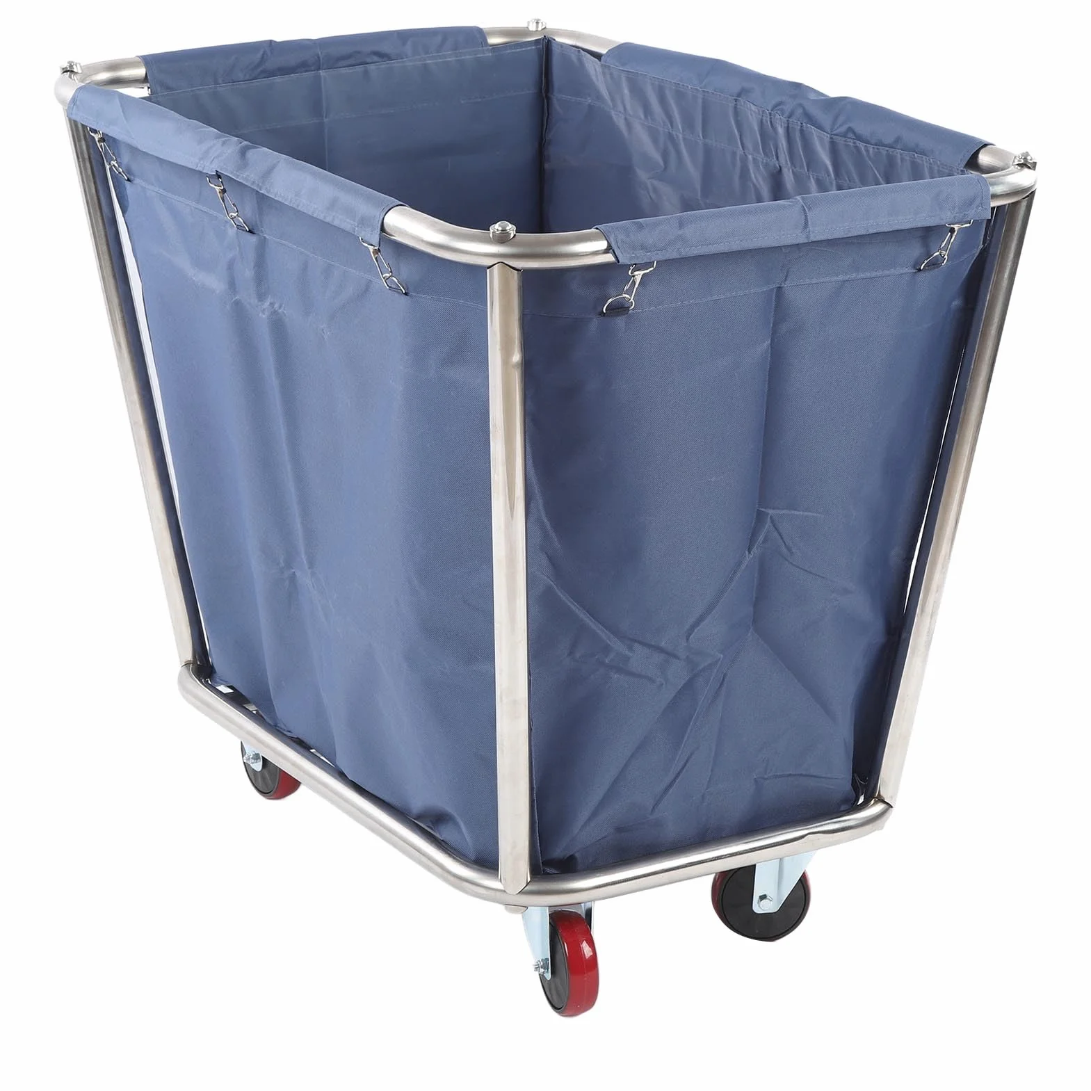Lyrlody Carrito de lavandería comercial con ruedas industriales, cesta para la colada, carro de camión con cesta de acero inoxidable resistente, capacidad de 350 l, resistente al desgaste