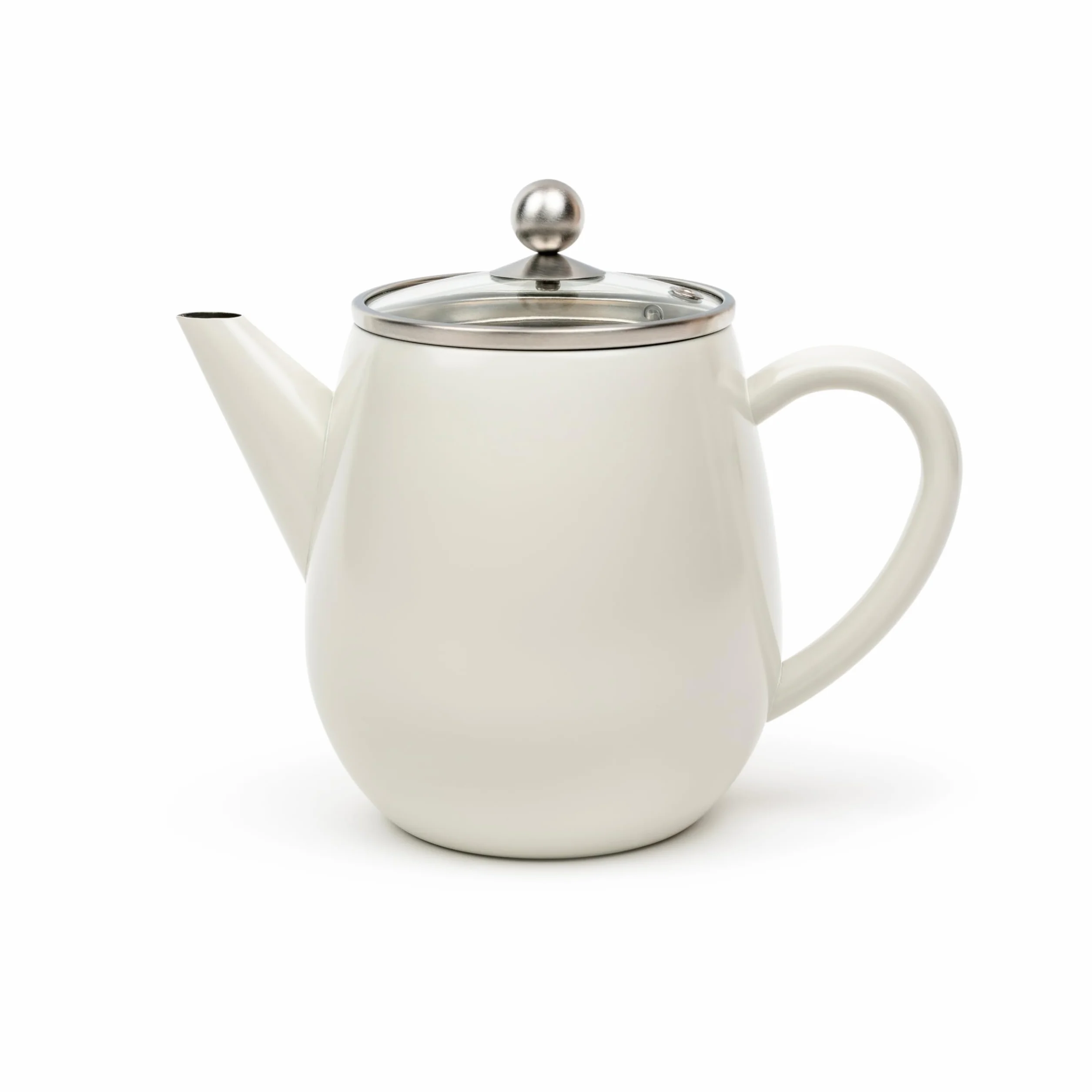 Bredemeijer - Tetera de doble pared Eva - 1,1 litros - Blanca - Con filtro