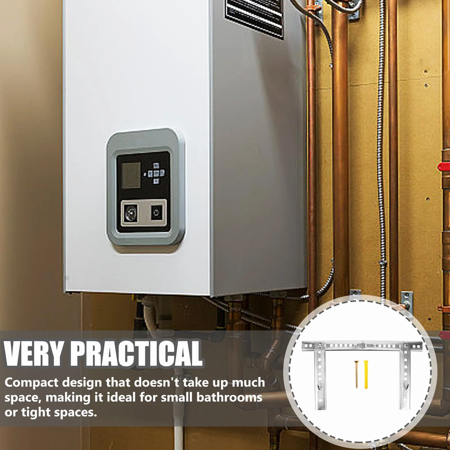 Yardenfun Calentador Color de de Hierro Eléctrico para Agua Soporte Plata Instalación Rápida y para Espacios Reducidos Baños Pequeños