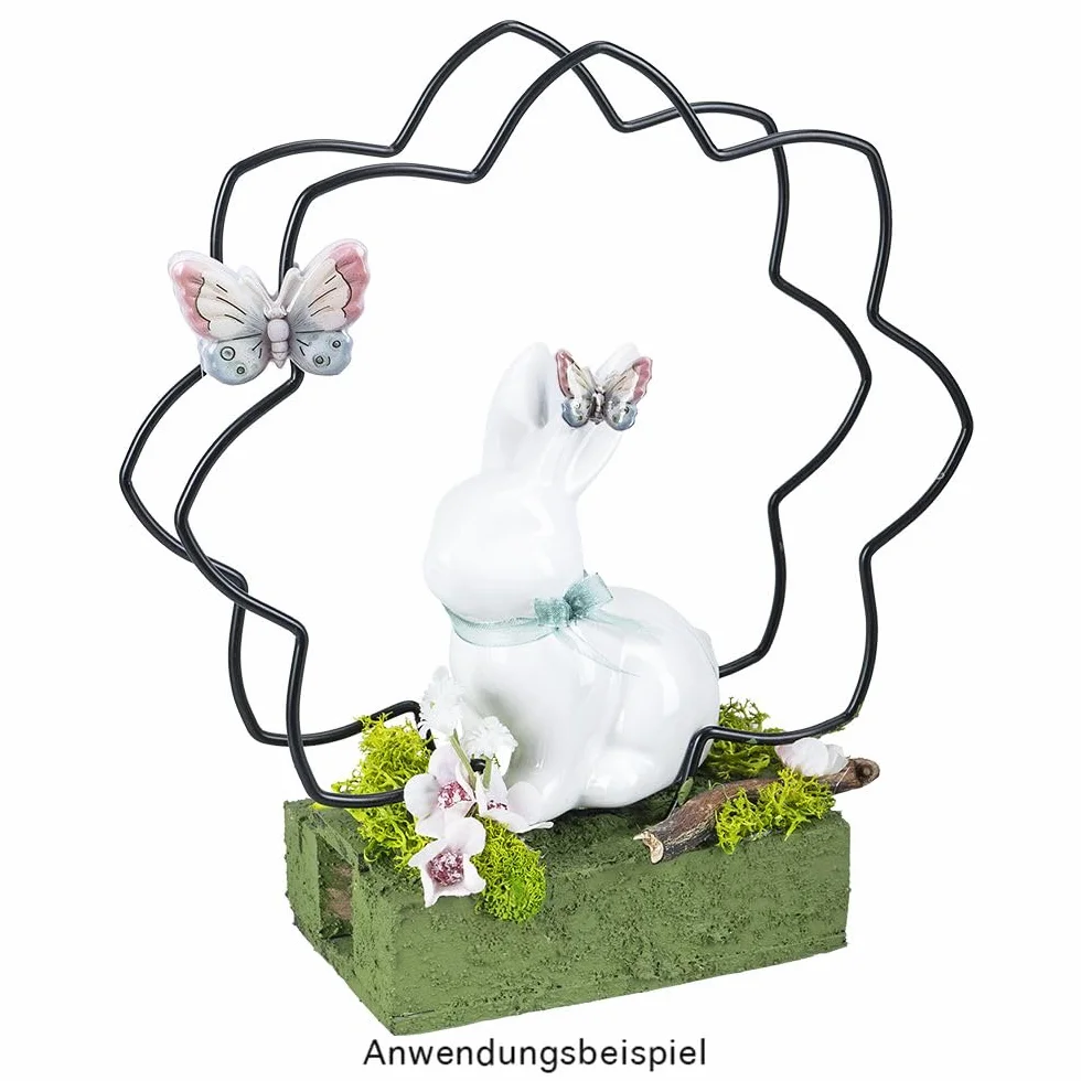 Figura decorativa conejo Pascua blanco brillante dolomita 2 unidades