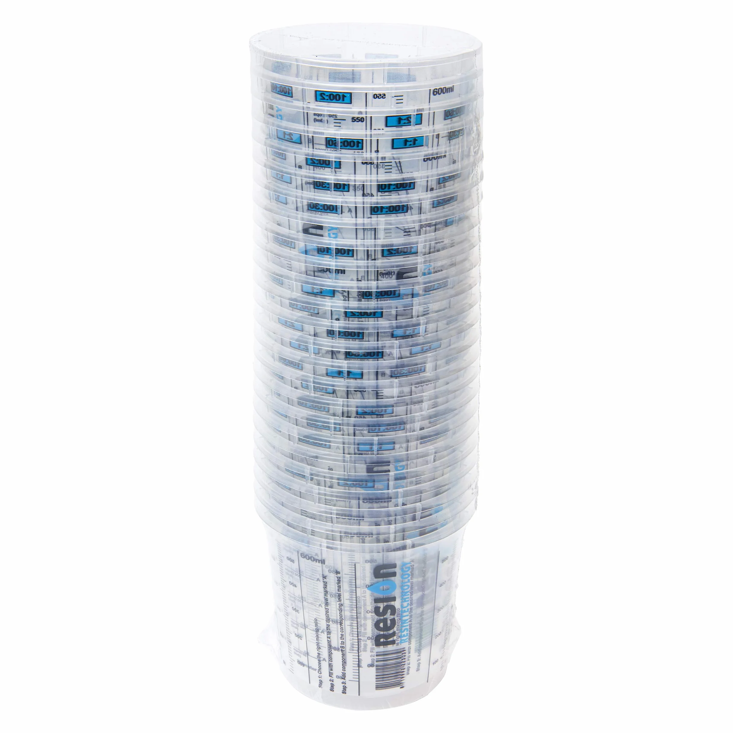 RESION 25 vasos mezcladores de pintura 650 ml epoxi poliéster taza medidora