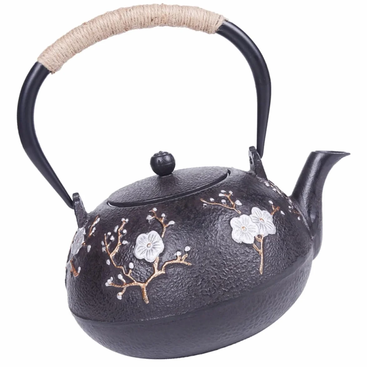 iplusmile Tetera de Hierro Fundido Japonesa para Casa Excelente Aislamiento Térmico y Mango Cómodo Adecuado para Preparar Té Hogar