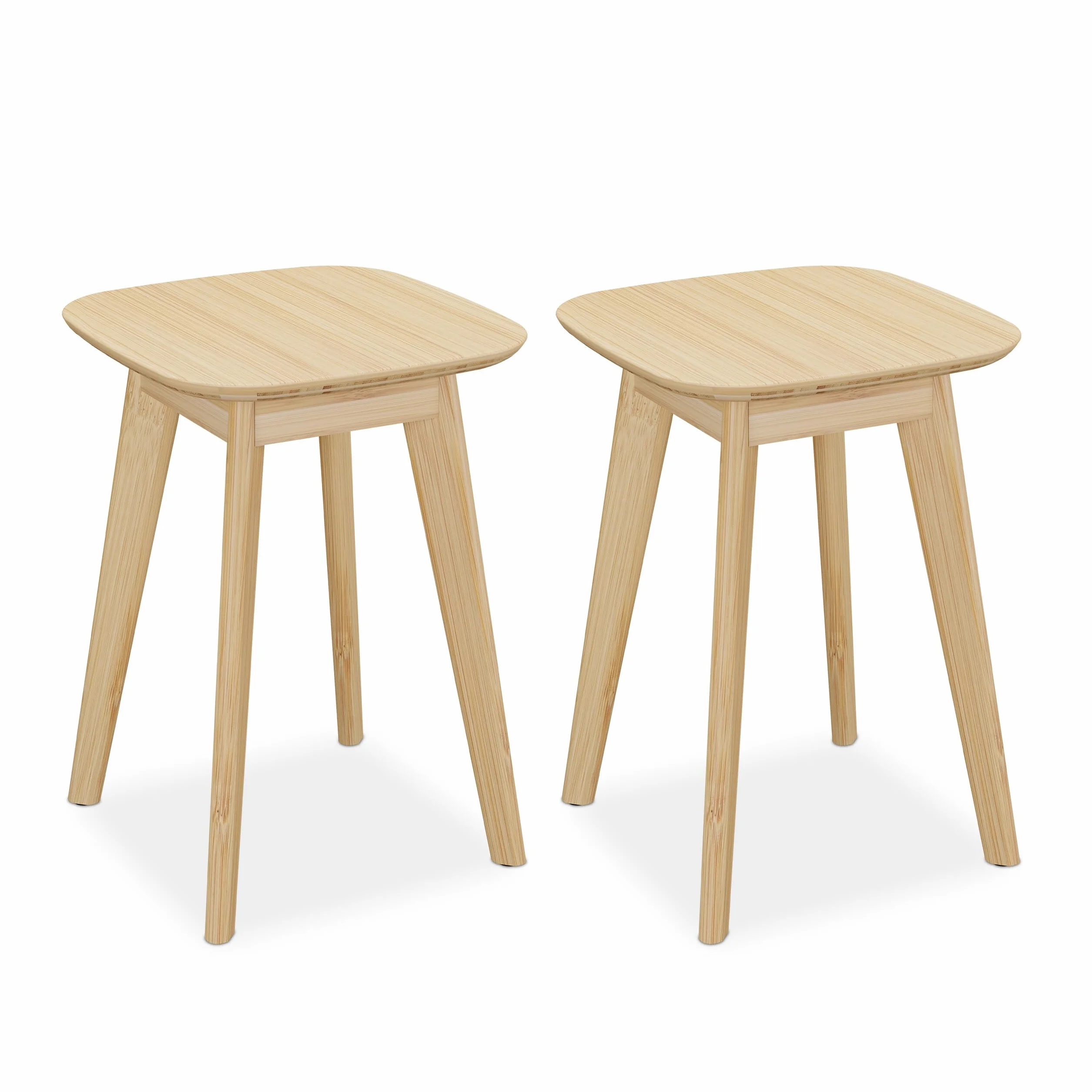 Taburetes de Cocina Relaxdays, 2 taburetes, bambú, Cocina y baño, HxBxT: 45,5 x 33 x 33 cm, también para Plantas.