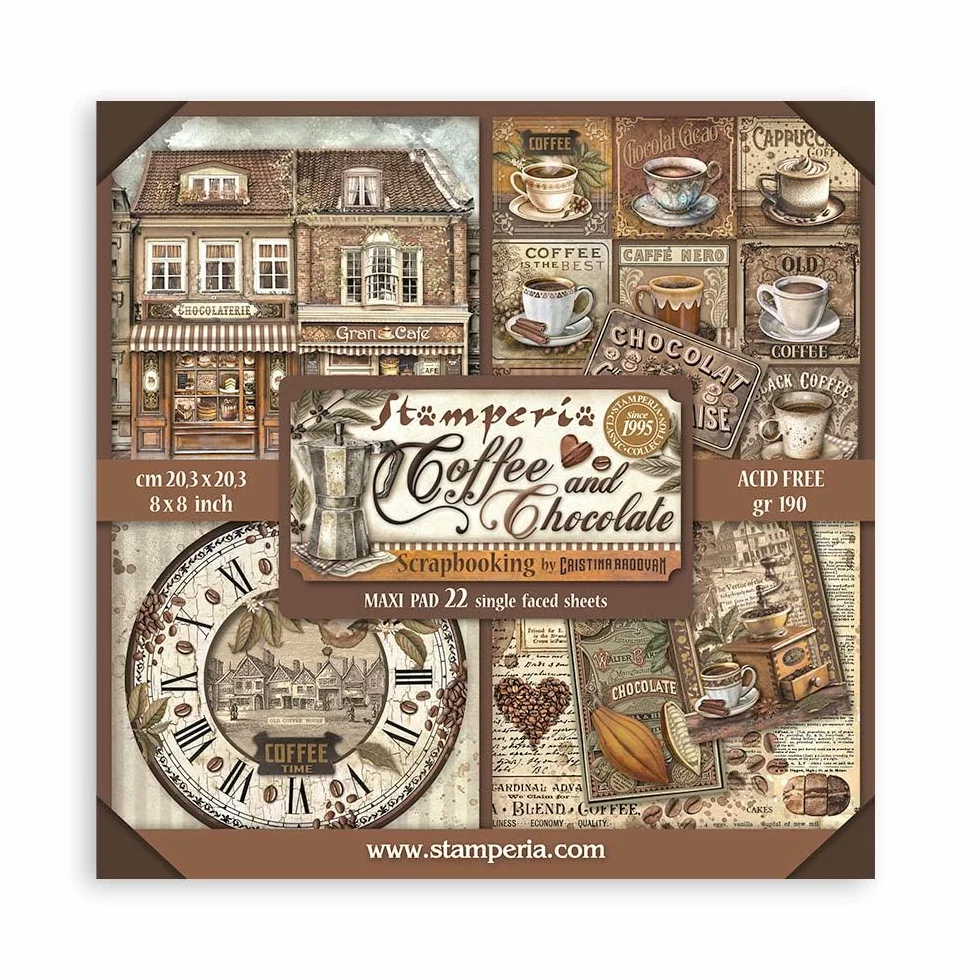 Scrapbooking Pad 20,3 x 20,3 cm (8 x 8 pulgadas) Coffee and Chocolate
