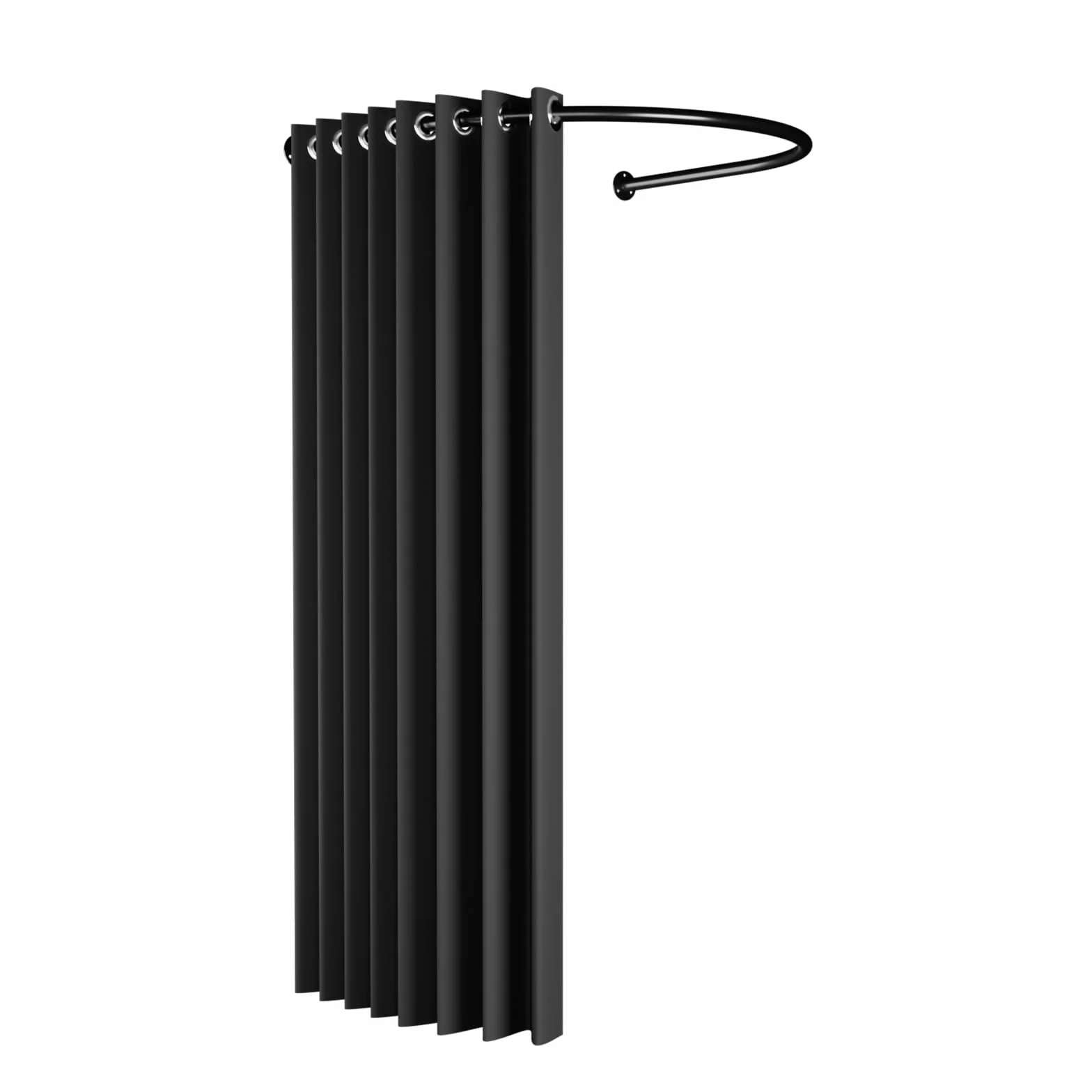 Vestuario para Tiendas y Casa, Barra de Cortina Dividir Paneles Cambiador, Portátil Aterrizaje Privacidad Vestidor para Estudio Fotográfico Dormitorio Baño Armario, 3Colores (100X95CM, Negro)
