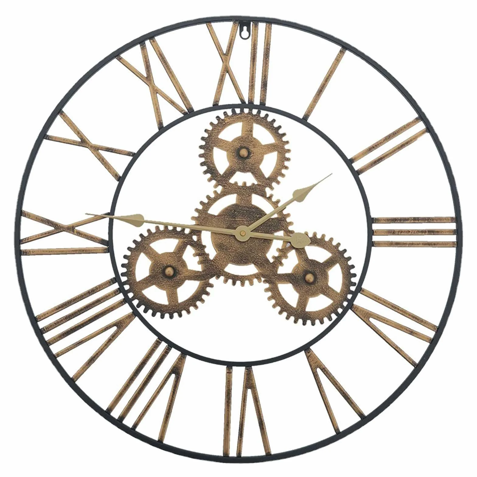 Reloj De Pared Estilo Industrial Retro Americano Hierro Metálico Roma Engranaje Reloj Cuarzo Sala Estar Decoración del Hogar