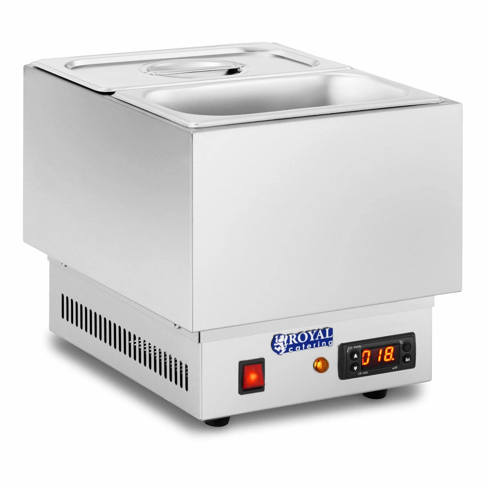Royal Catering Templadora De Chocolate Fundidor RCCM-250-2GN (2 contenedores GN 1/4, Capacidad: 2 x 4 litros, Hasta 100 °C)