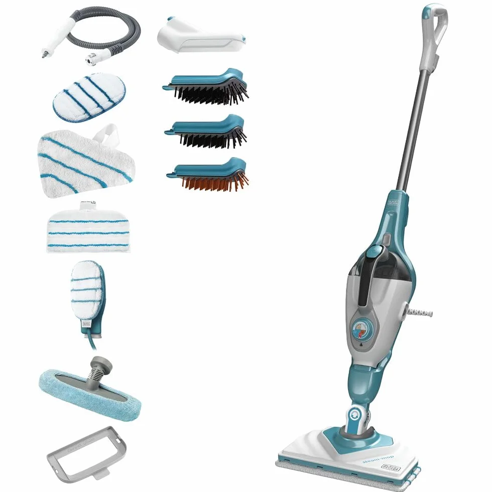 BLACK+DECKER BHSM168DSM-QS - Mopa a Vapor 2 en 1, Potencia 1.600 W, con Cabezal Delta y SteaMitt, Limpieza Eficiente y Ecológica, Tecnología AutoSelect, Accesorios Incluidos