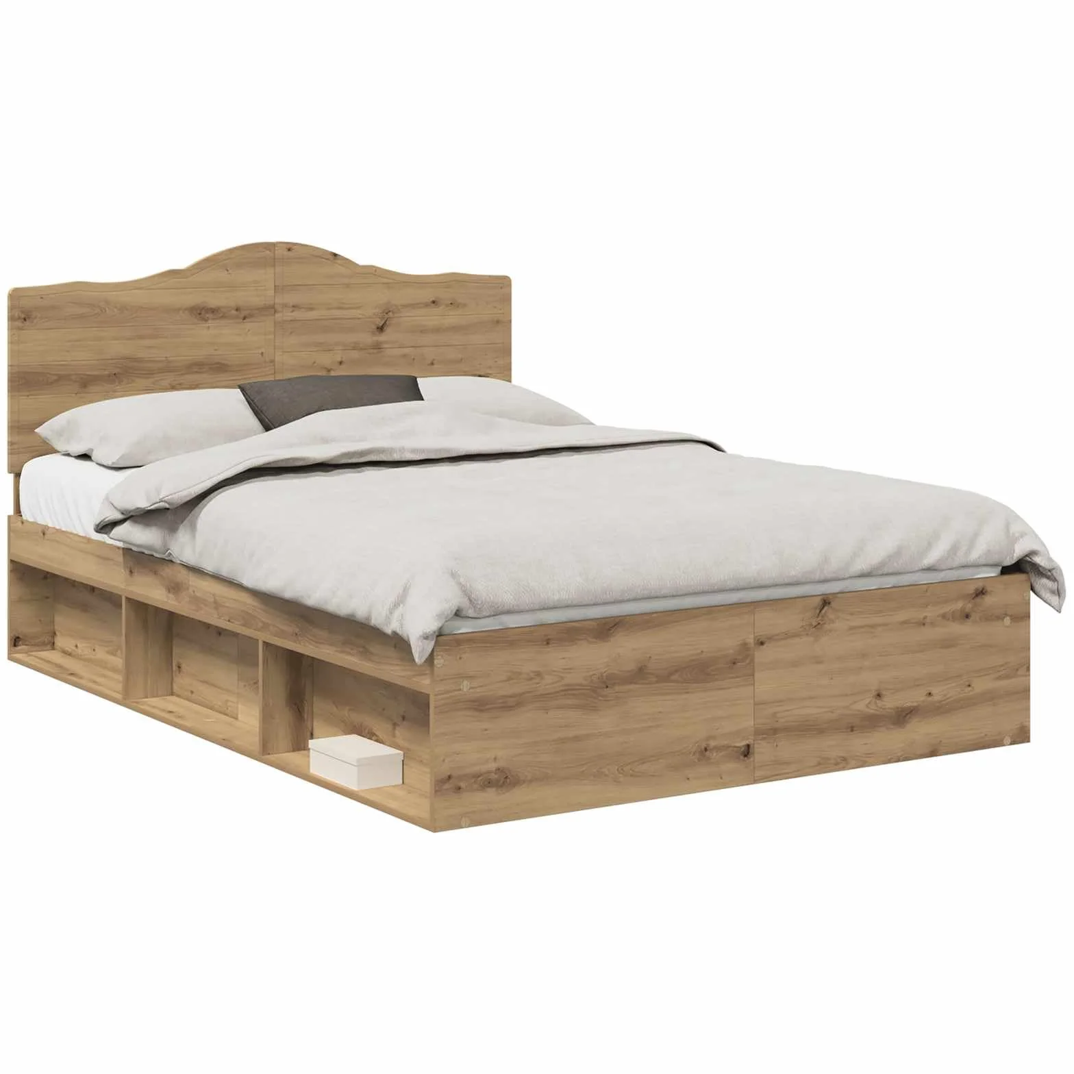vidaXL Estructura de Cama con cabecera Roble Artisan 150 x 200 cm