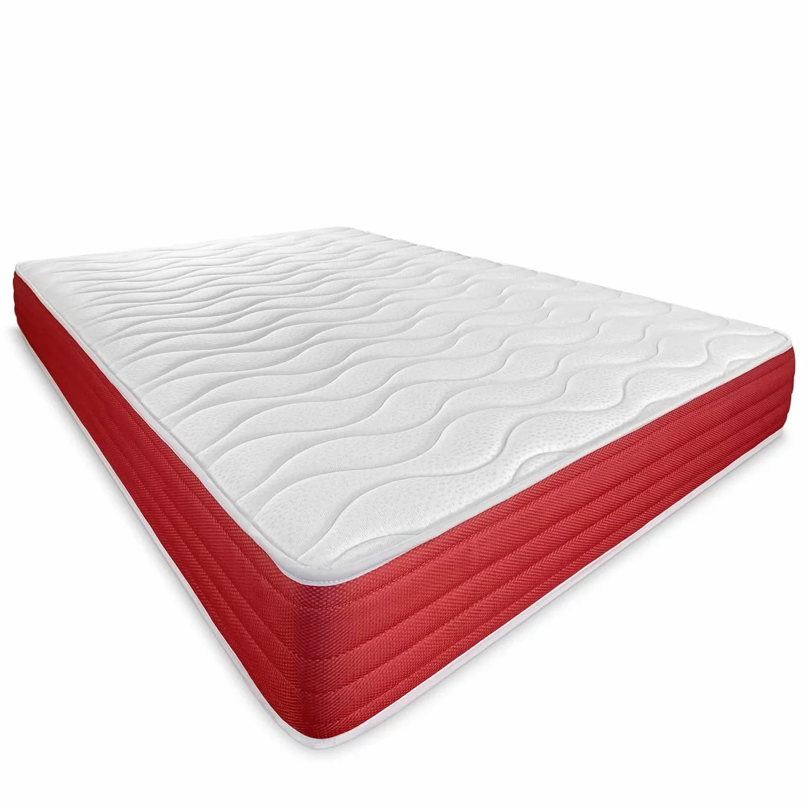 DUÉRMETE ONLINE - Pack Colchón Viscoelástico Lite Reversible Grosor 23cm + Canapé Madera Abatible Gran Capacidad | Color Blanco 135 x 190
