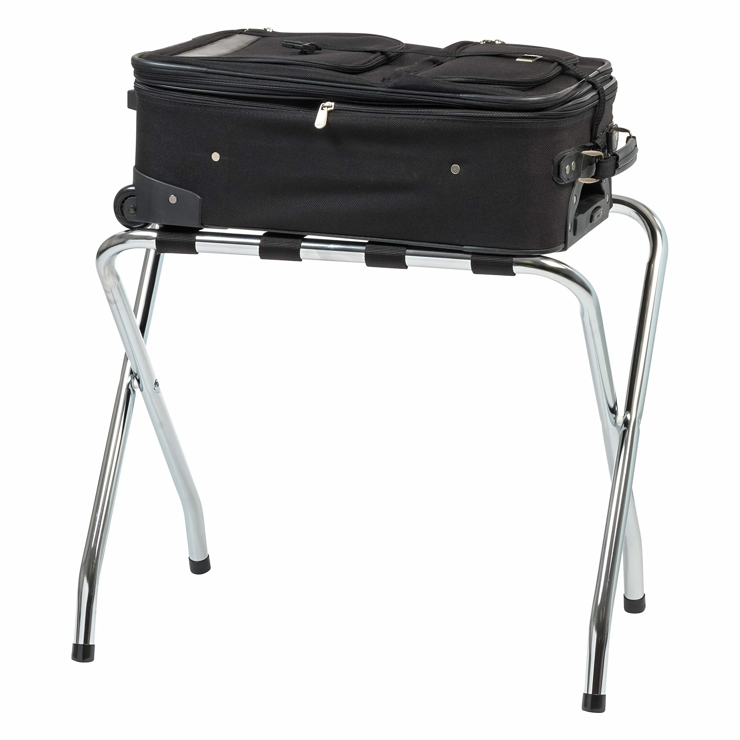 IRIS USA, Inc. Portaequipajes plegable de acero cromado, poliéster, plata, regular