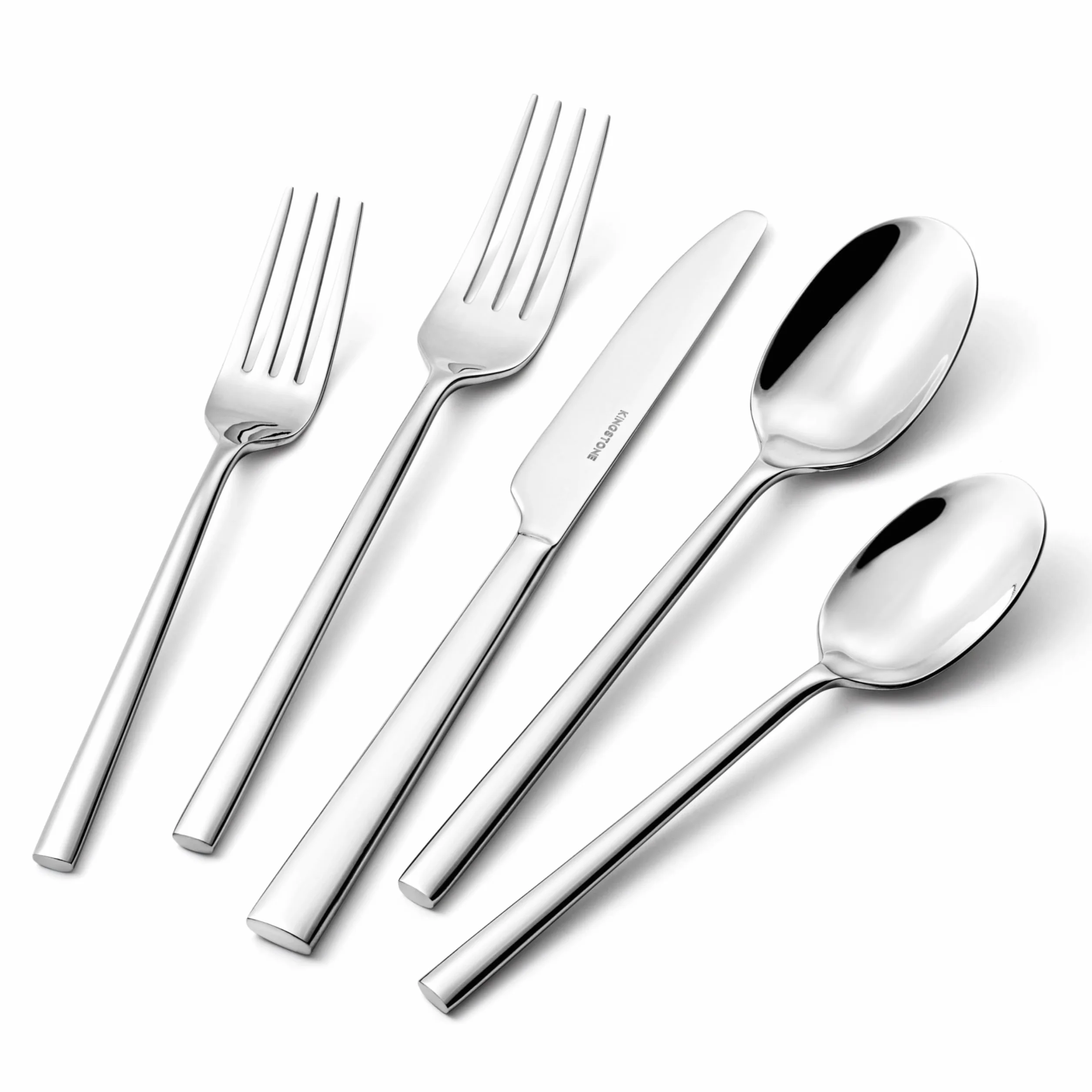 KINGSTONE Juego de cubiertos forjados de 30 piezas, acero inoxidable de alta calidad, servicio para 6, para cocina, hogar, boda, fiesta, pulido espejo y apto para lavavajillas