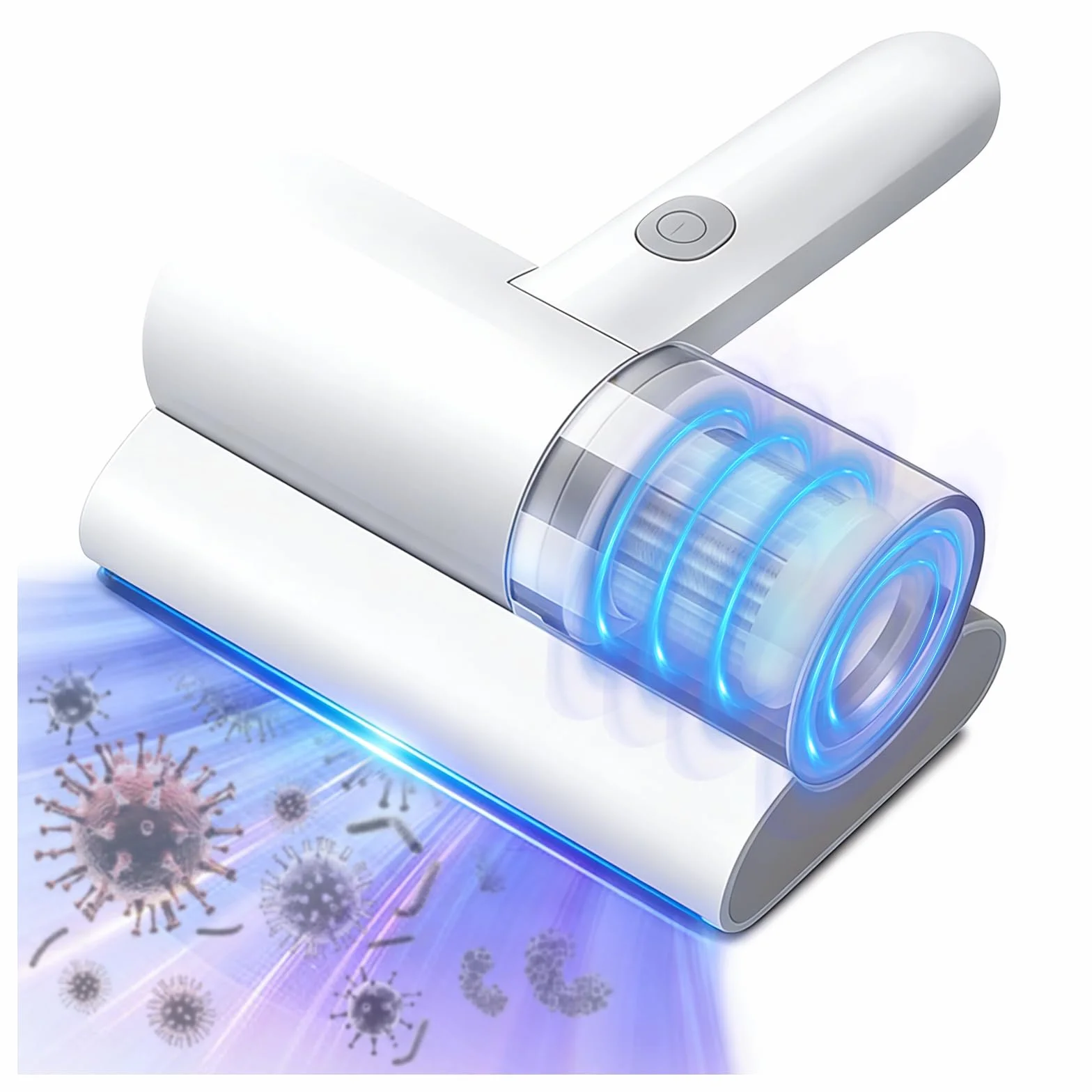 Aspiradora Antiacaros, Aspirador Acaros Sofa y Colchon con Una Gran Potencia de Aspiración, Aspirador Antiacaros para Colchones y Sofás Ropa de Cama y Sofás de Tela (Blanco)
