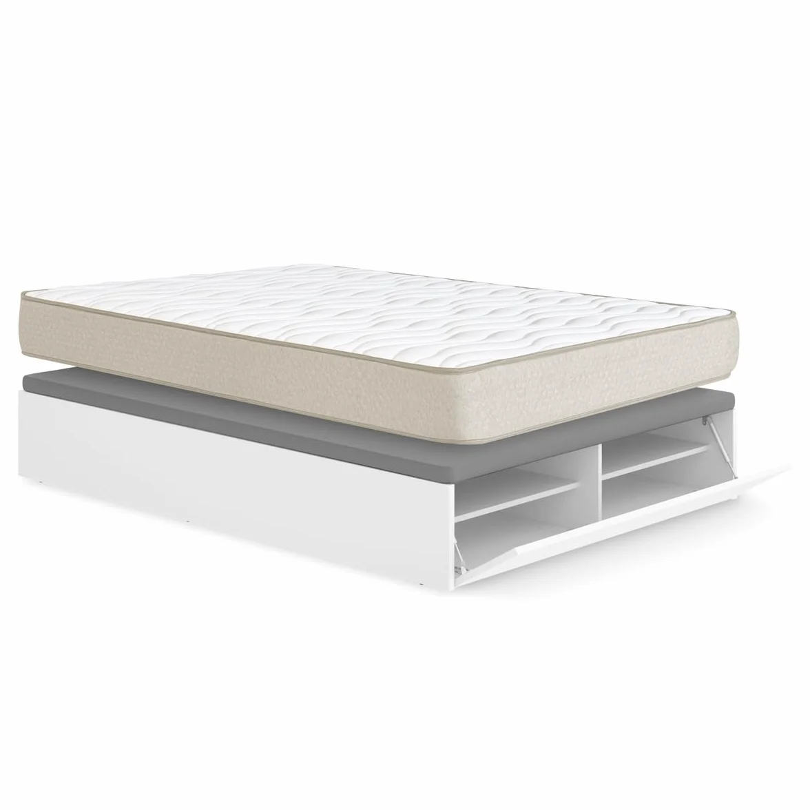 DEKIT - Pack Ahorro Dormitorio Canapé LAN con 1 Colchón viscoelástico Nova 135 x 190 cm, Altura 20 cm