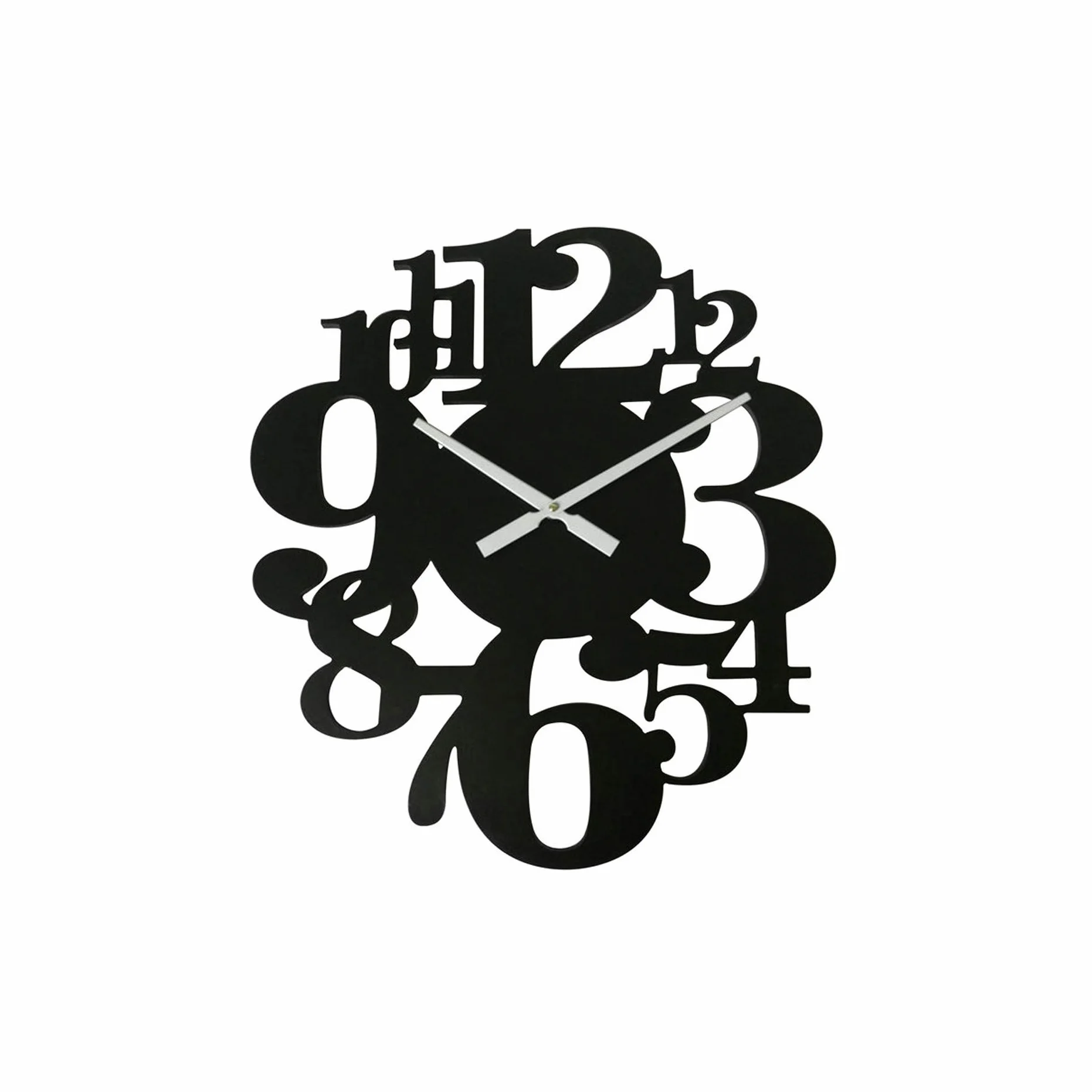 Rebecca Mobili Reloj De Pared, Relojes Decorativos, Negro, Madera MDF, Estilo Contemporáneo, Analógico, Salón - Medidas: 55 x 50 x 4,5 cm (A x AN x FON) - Art. RE6571