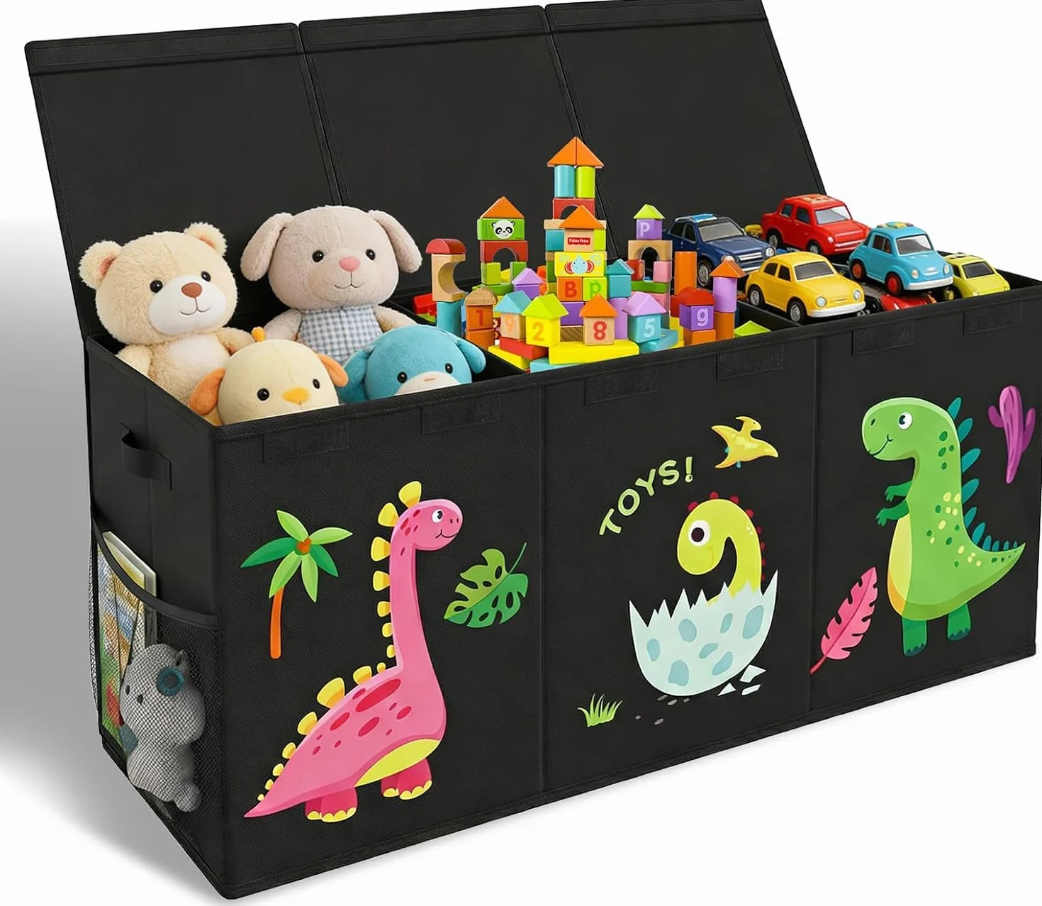 Caja de Almacenaje Juguetes,150l Baul Juguetes Infantil Plegable,Organizador de Juguetes ,Caja de Almacenamiento con Tapa y Asa para Niños Niñas, Dormitorio, Sala de Juegos, Guardería,98x34x40cm